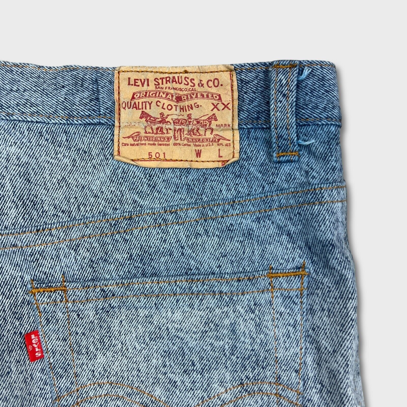 Levi's × Vintage Levi's 501 Jeans 33x28 Straight Fit Acid Wash Denim Pants Size US 33 - 5 Thumbnail