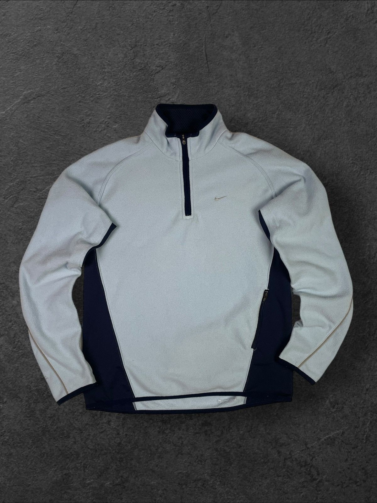 image of Y2K Nike Wmns 1/3 Zip Fleece Sherpa Jacket in Baby Blue, Women's (Size Medium)