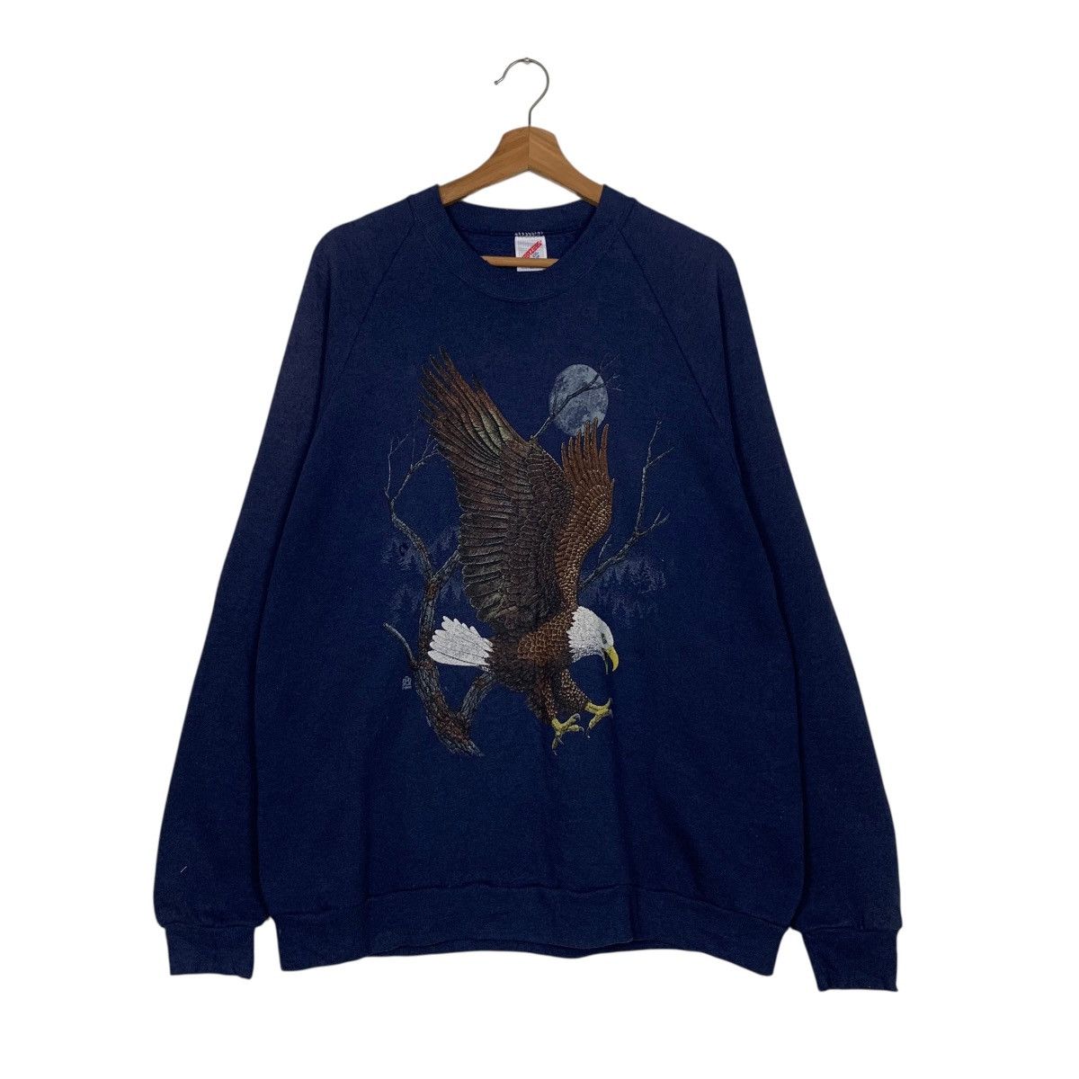Vintage 90’s JERZEES Usa THE EAGLE Graphics Sweatshirt #3543-C162 Size US XXL / EU 58 / 5 - 1 Thumbnail