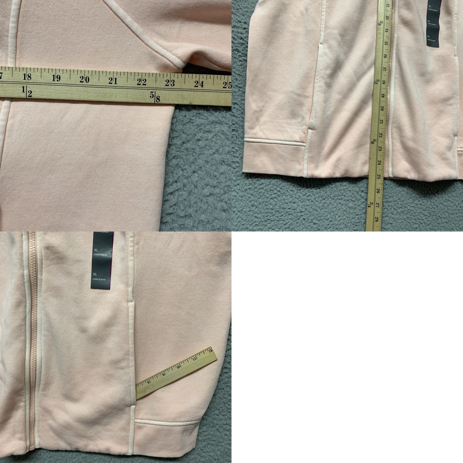 Vintage New All In Motion Women's XL Fleece Jacket Hooded Full Zip 2-Pockets Peachy Pink Size XL / US 12-14 / IT 48-50 - 9 Thumbnail