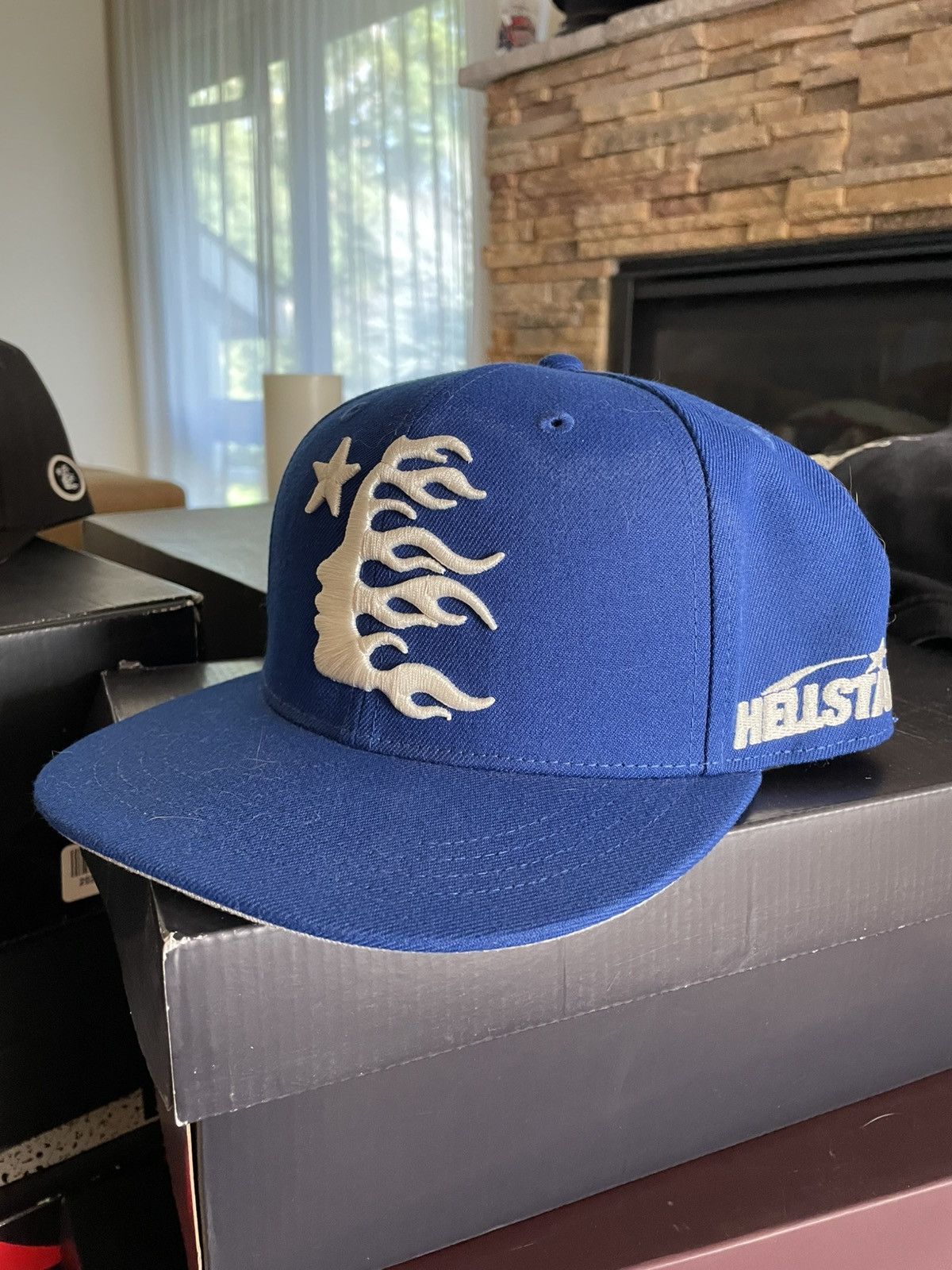 HELLSTAR HELLSTAR SZ 7 3/4 Blue Fitted Classic Logo Size ONE SIZE - 1 Thumbnail