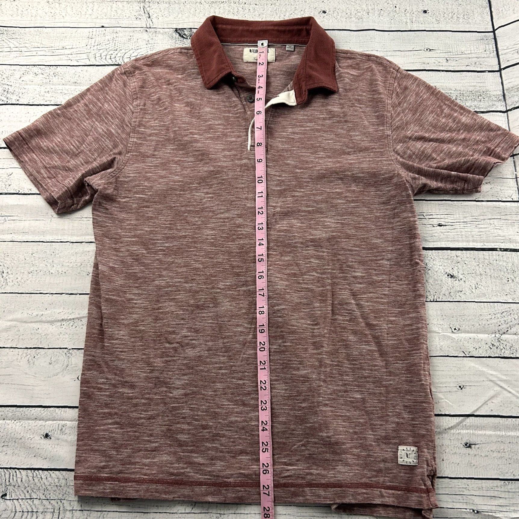 Vintage Linksoul Short Sleeve Striped Button-Up Polo Shirt Men's M Maroon Red Shirt Buttons, Mens, Button, Polo, Short Sleeve, Striped, Cotton Size US M / EU 48-50 / 2 - 5 Thumbnail