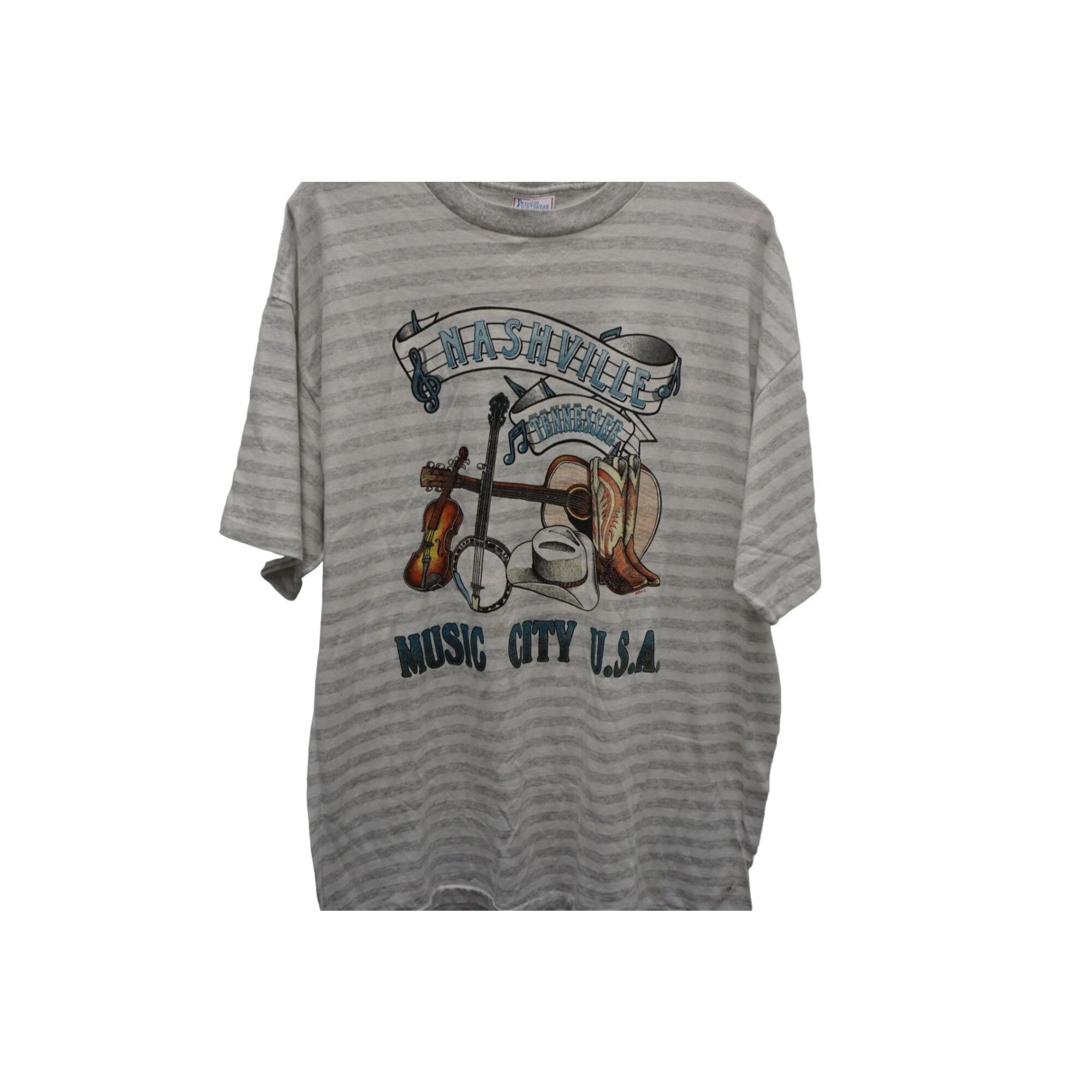 Other Vintage 90s Nashville Tennessee Music City Cowboy Stripes T ...