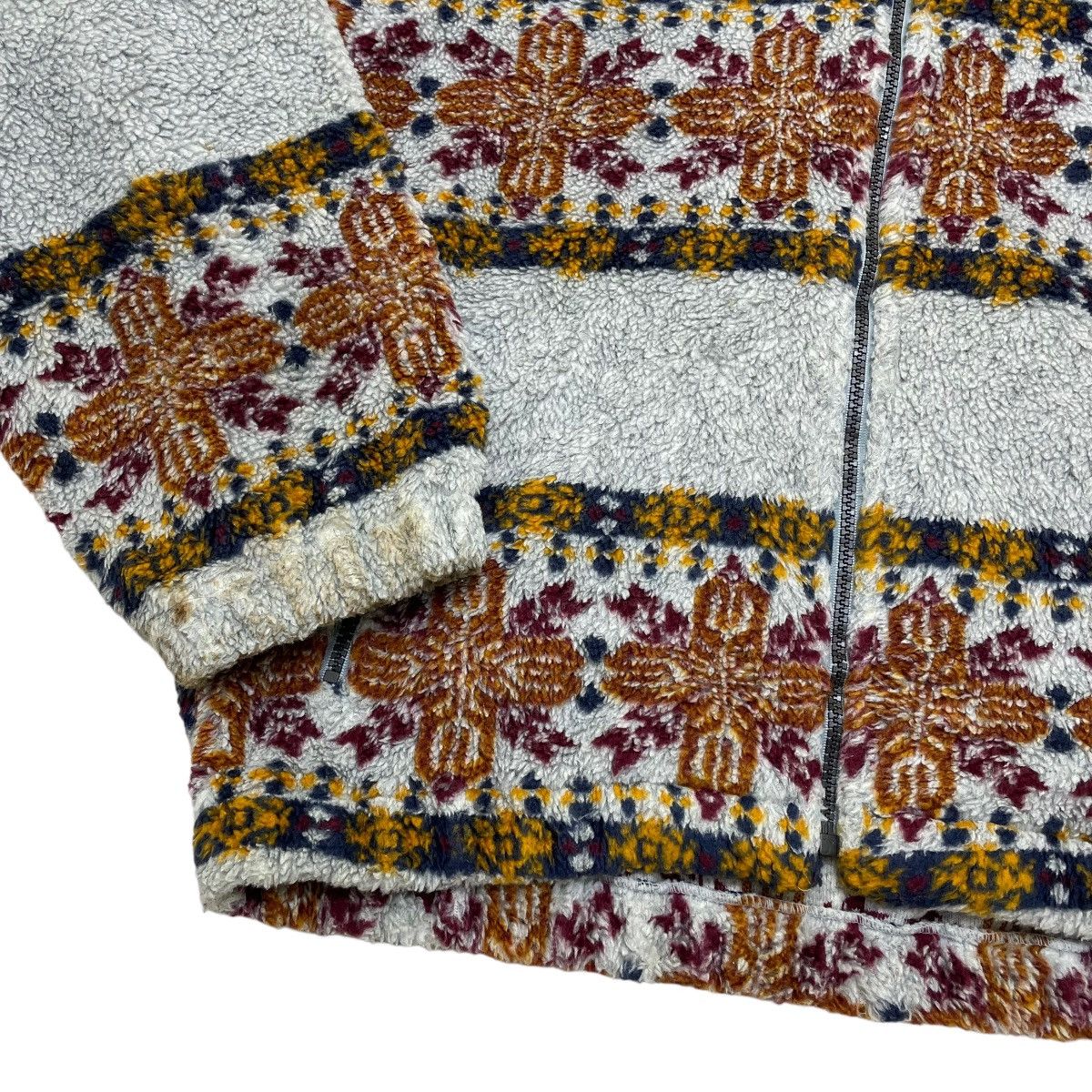Ellesse 📣Vintage Elllsese Aztec Fleece Native Printed Hooded Jacket Size L / US 10 / IT 46 - 3 Thumbnail