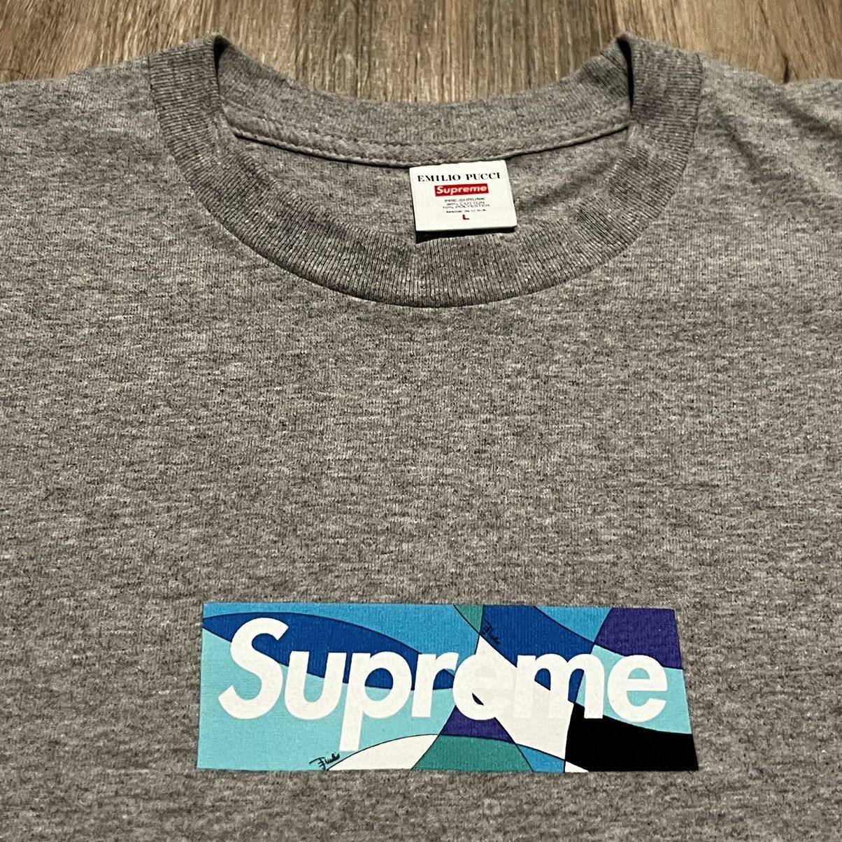 Supreme Emilio Pucci Box Logo Tee Blue bogo t shirt