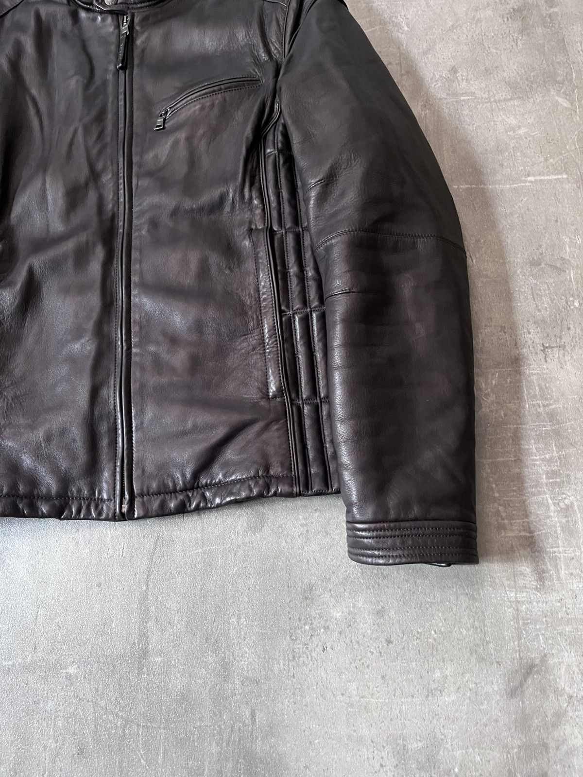 Prada Prada A/W 2007 biker brown leather jacket Size US L / EU 52-54 / 3 - 4 Thumbnail
