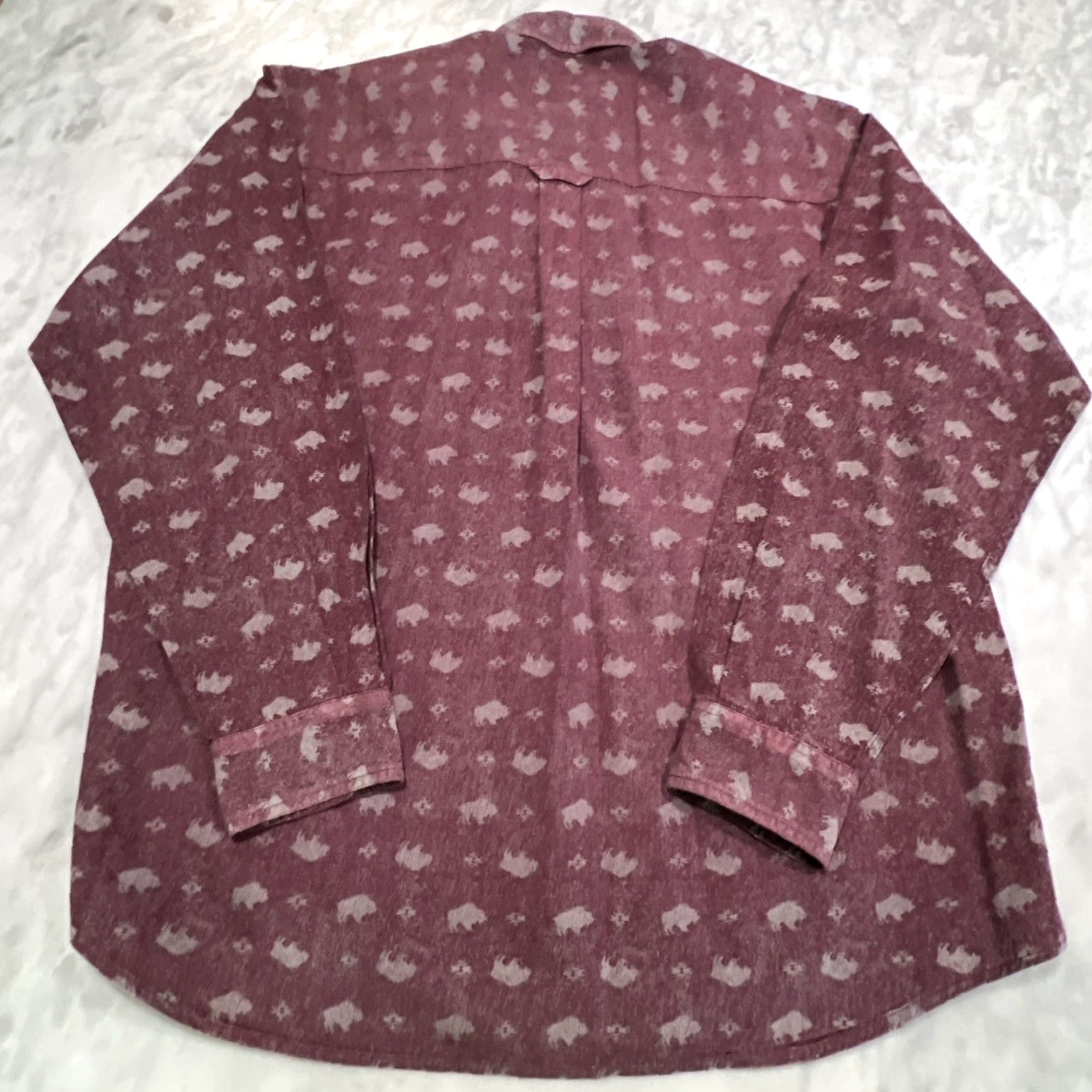 Gloverall Columbia Button Down Long Sleeve Shirt Men’s M Buffalos Aztec Allover Cotton Red Twill Pockets Size US M / EU 48-50 / 2 - 5 Thumbnail
