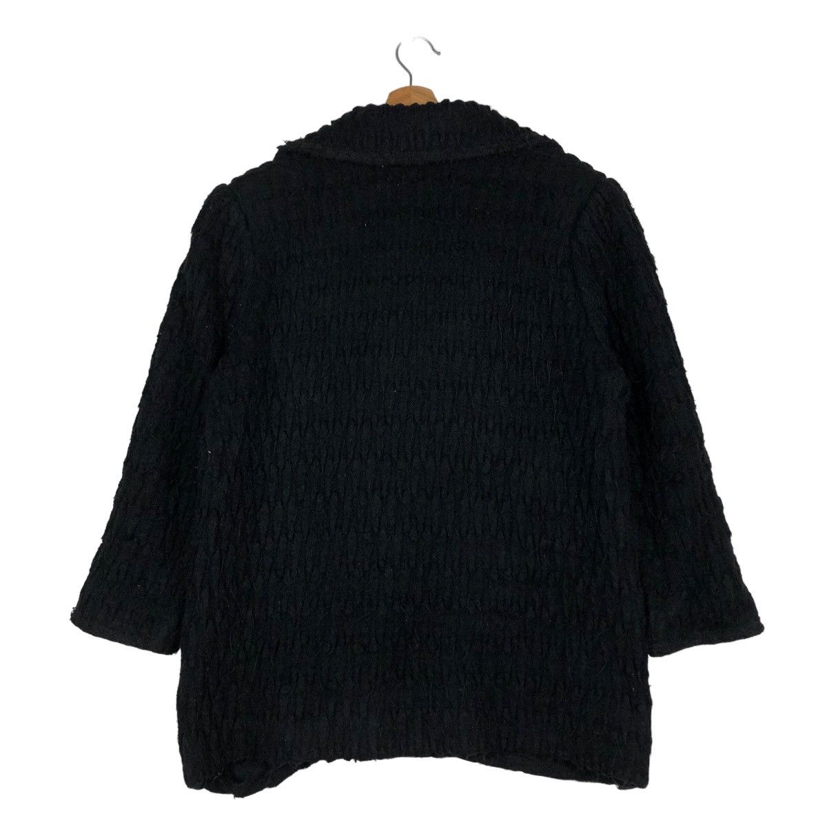 Issey Miyake 🔥Rich Black- Vintage Wool Jacket Button Elmorea Japan Made Size US L / EU 52-54 / 3 - 8 Thumbnail