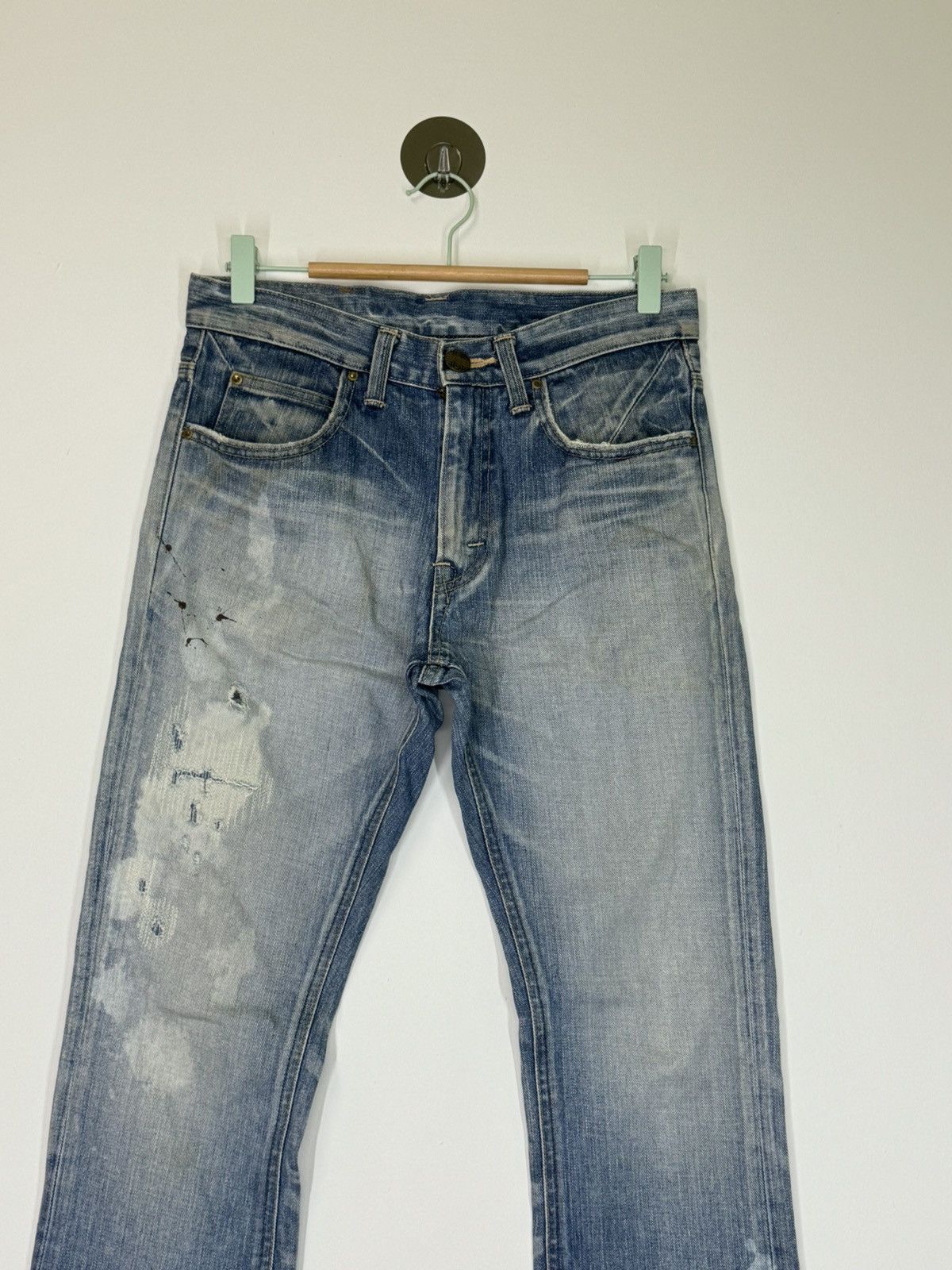 If Six Was Nine × Lee × Vintage Flare Lee Raider Muddy Acid Wash Boot Cut Style Denim Size US 29 - 3 Thumbnail