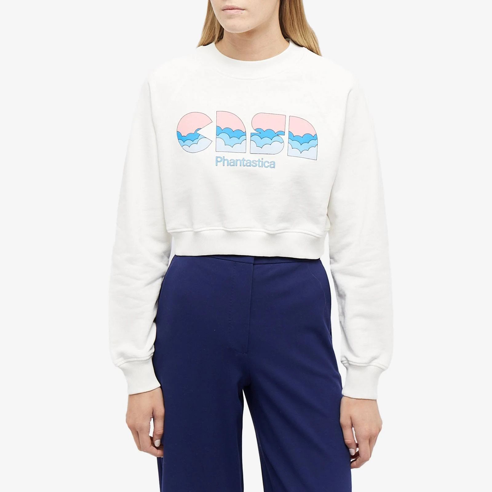 Casablanca o1mle0524 Cropped Sweatshirt in White Size S / US 4 / IT 40 - 5 Thumbnail
