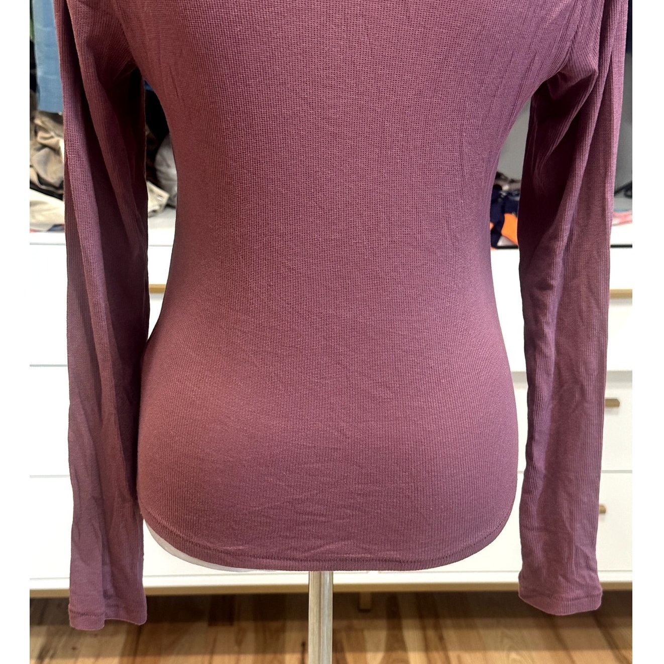 Madewell Madewell Ribbed Long Sleeve Knit Cotton Collegiate Top M Size M / US 6-8 / IT 42-44 - 7 Thumbnail