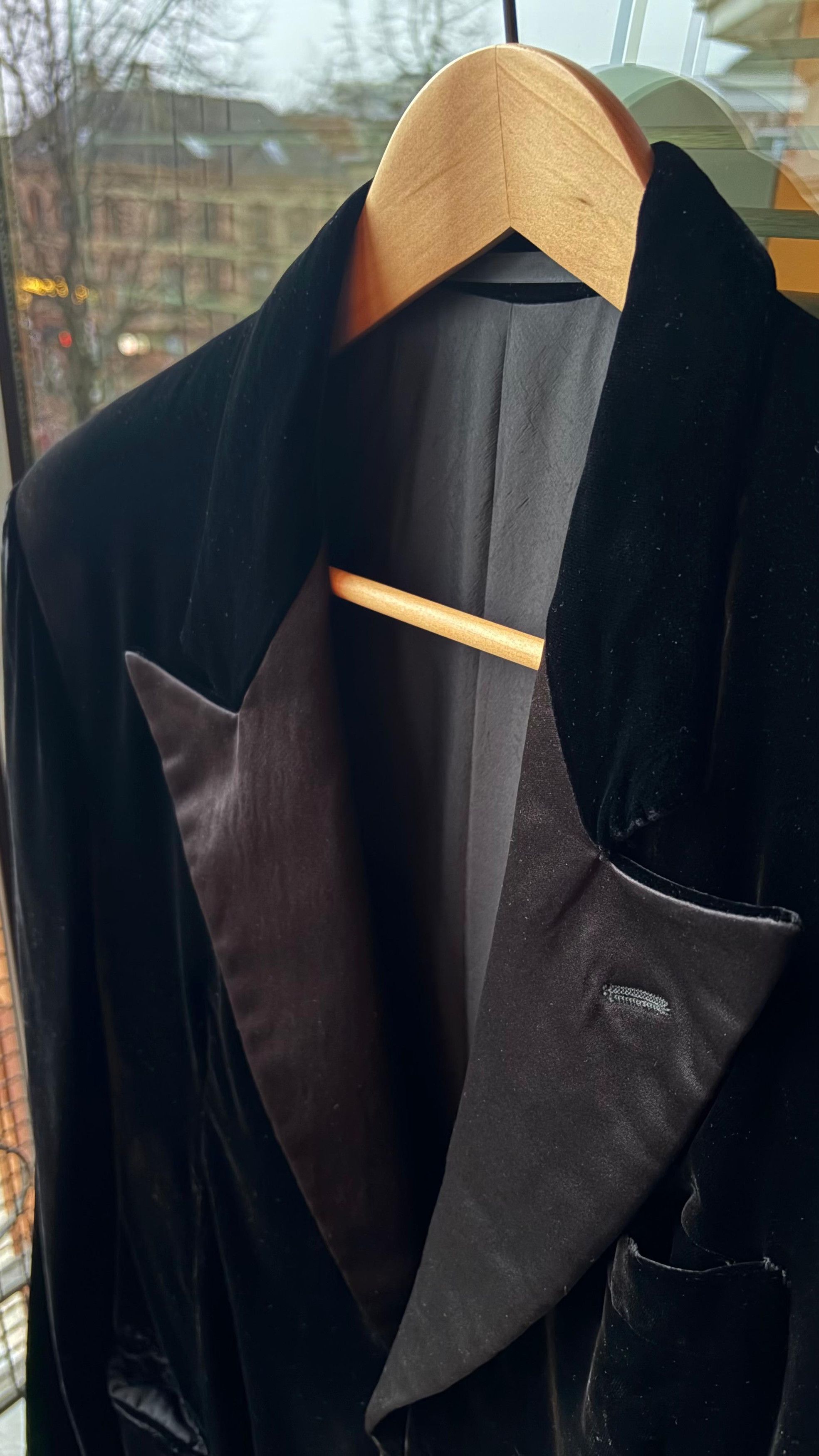 Armani Armani Black Velvet Blazer Size 50L - 3 Thumbnail