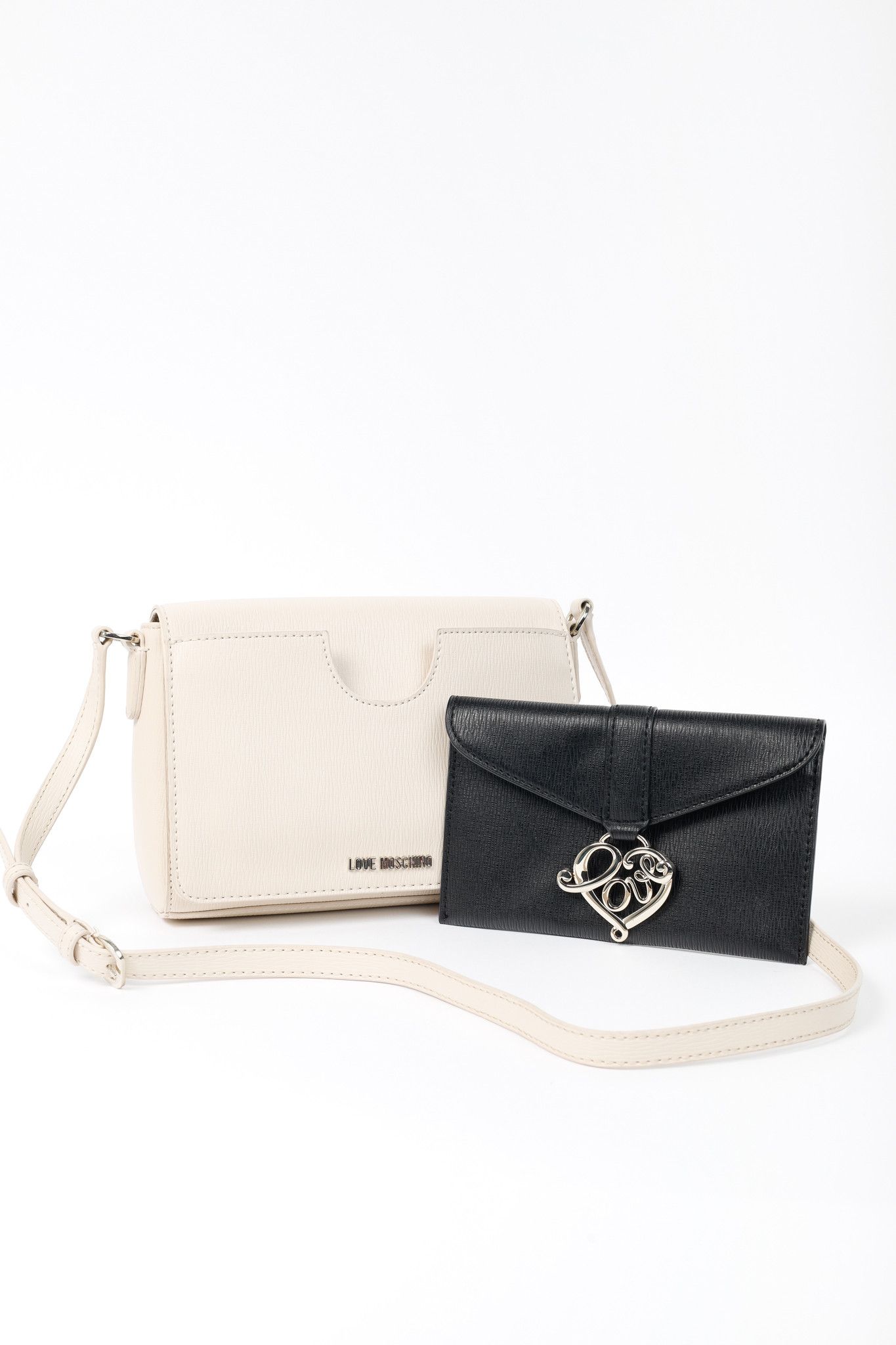 Love Moschino Love Moschino Cream Vegan-Leather Heart-Logo Shoulder Bag Size ONE SIZE - 7 Thumbnail