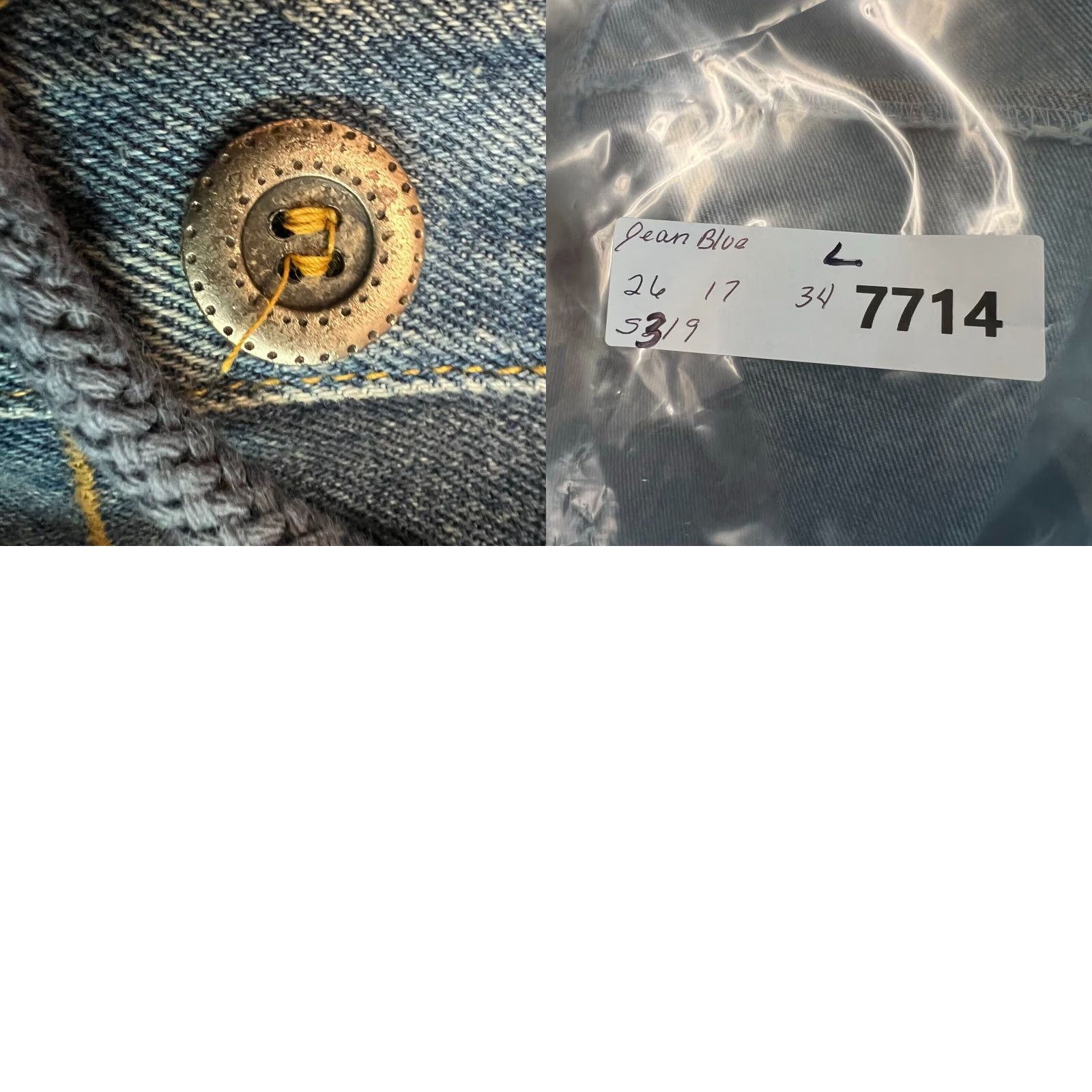 Denime Jean Blue Denim Jacket Womens Size L Blue Pockets Button Up Casual 3/4 Sleeve Size 36" / US 14 / IT 50 - 8 Thumbnail