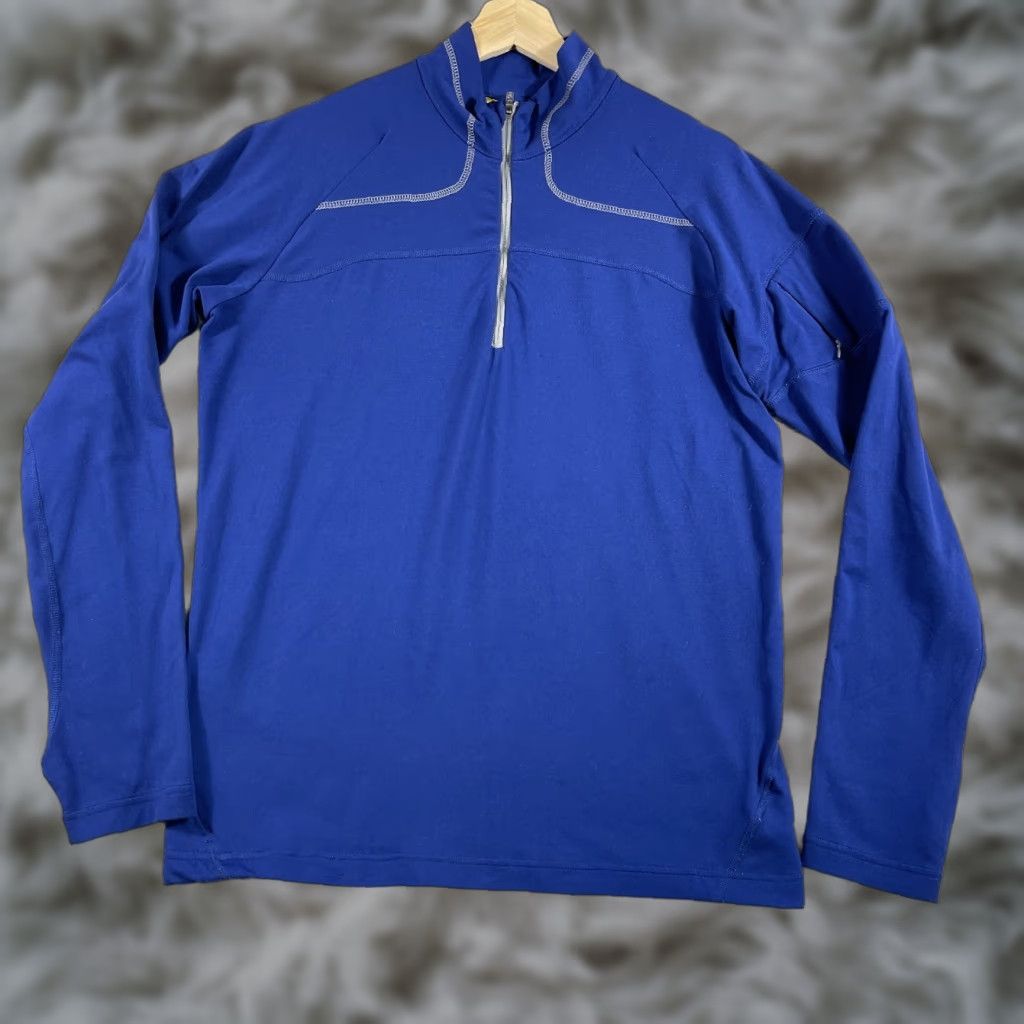 Mountain Hardwear Mountain Hardwear 1/4 Zip Pullover Mens Medium Blue Hiking Performance Stretch Shirt Size US M / EU 48-50 / 2 - 1 Thumbnail