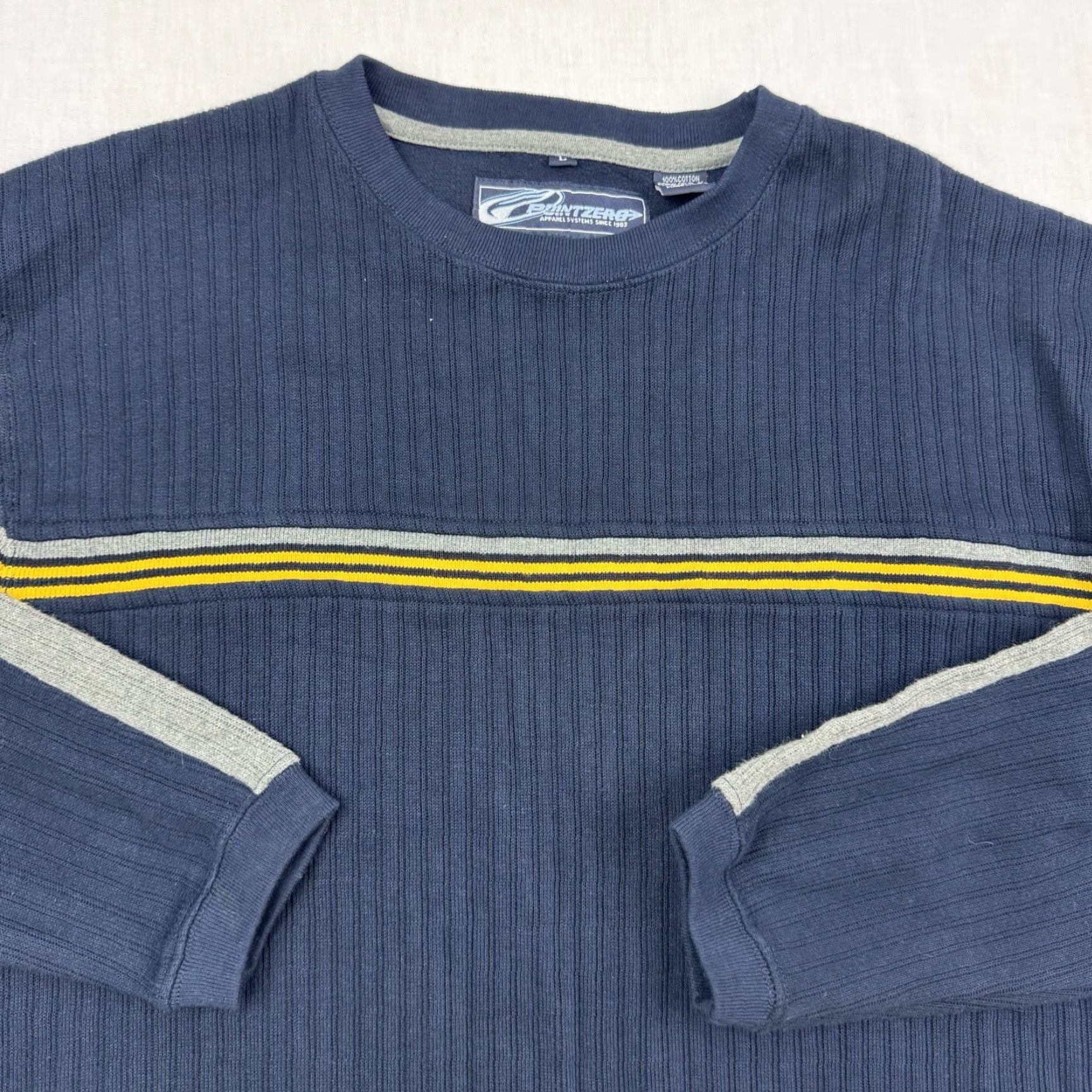 Point Zero VINTAGE Point Zero Sweatshirt Long Sleeve Adult L Blue Cotton 90s Grunge Hipster Y2K Mens Sweatshirt Size US L / EU 52-54 / 3 - 2 Thumbnail