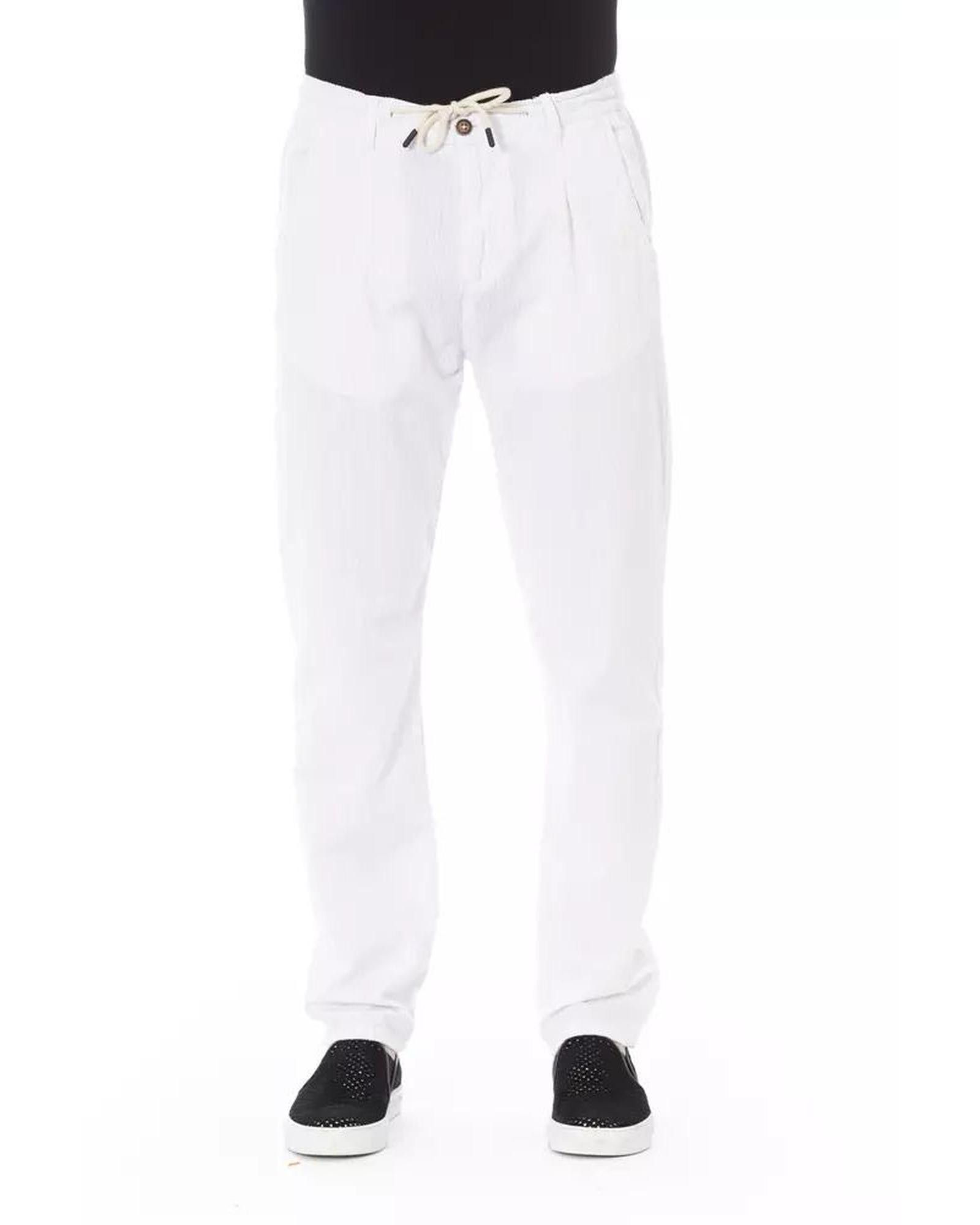 image of Baldinini Drawstring Chino Trousers in White, Men's (Size 40)