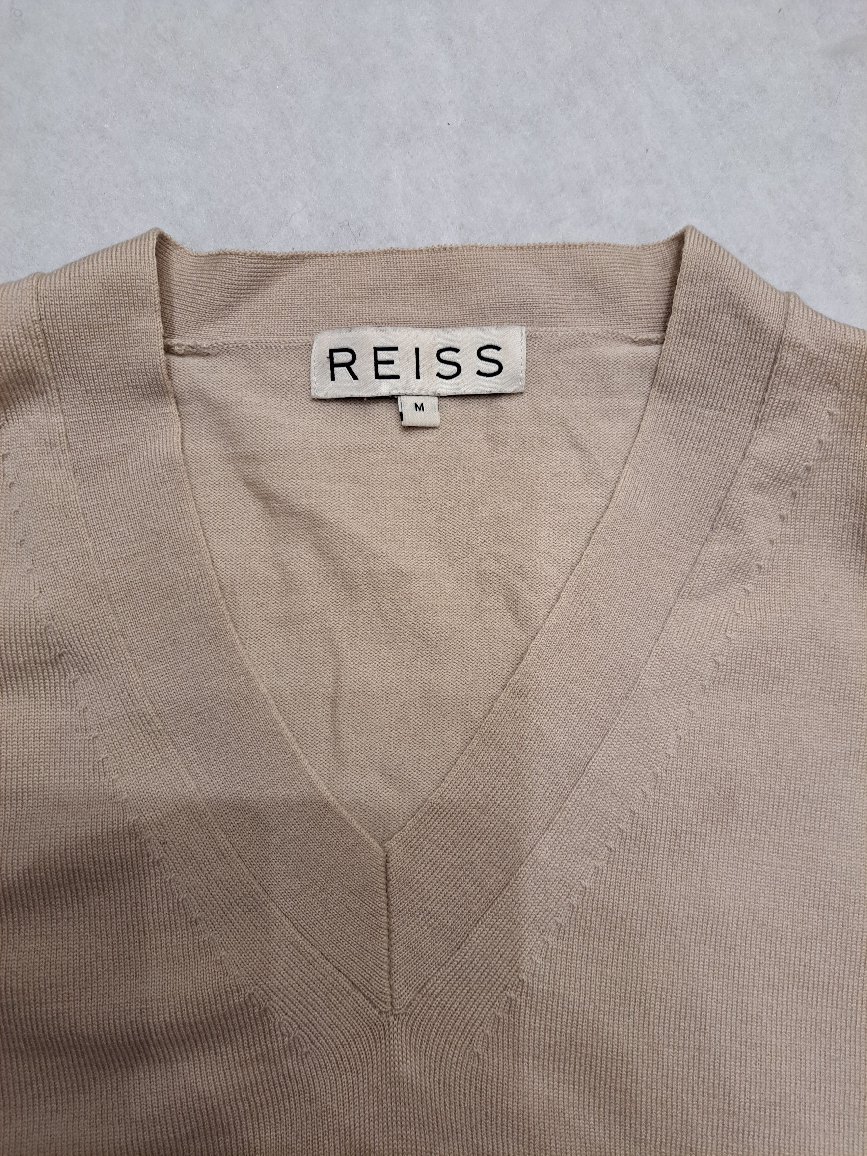 Reiss REISS v-neck beige merino wool sweater M Size US M / EU 48-50 / 2 - 7 Thumbnail