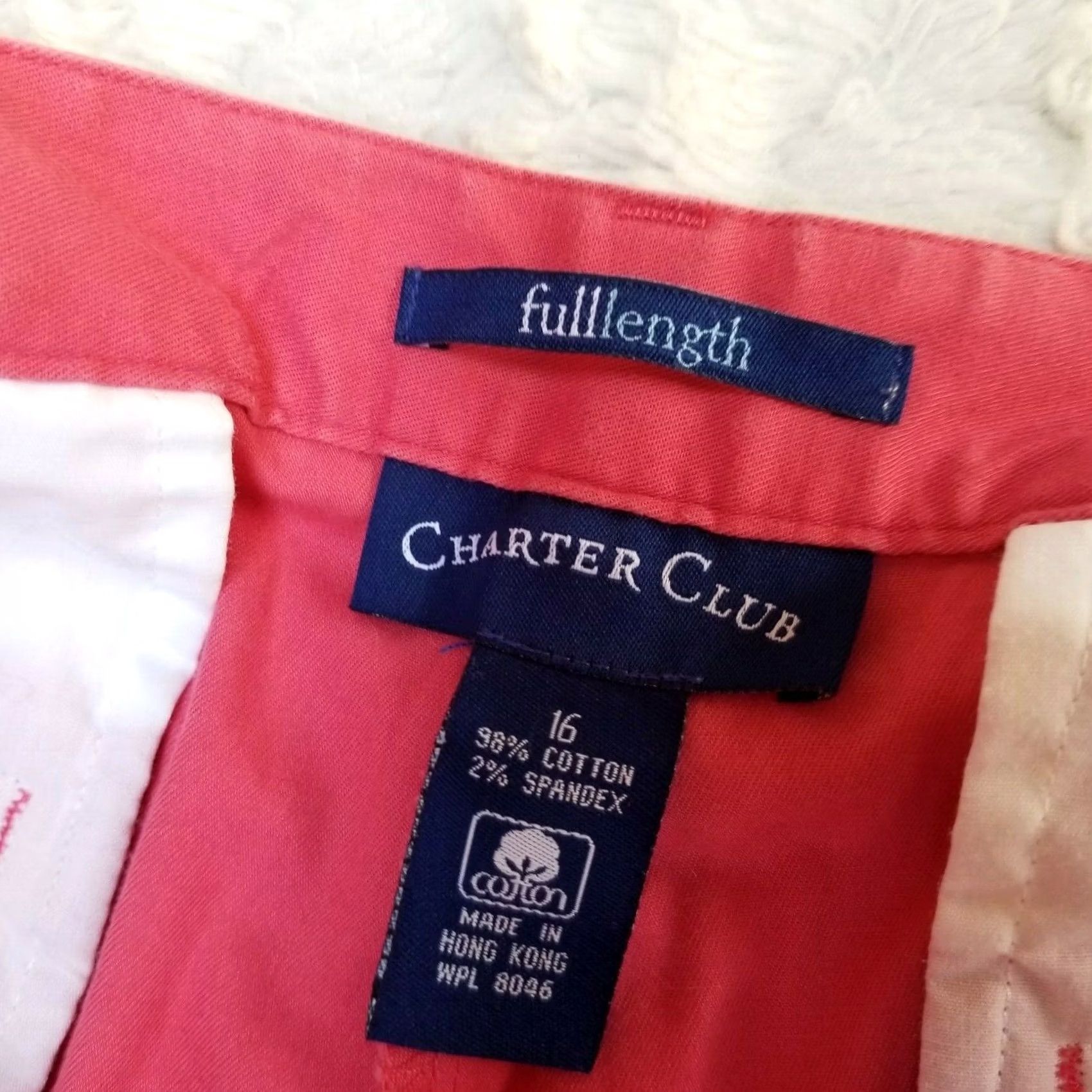 Charter Club Charter Club Womens Pants High-Rise Cotton Blend Pink Sz 16 Wide-Leg Full Length Size 38" / US 16 / IT 52 - 2 Thumbnail