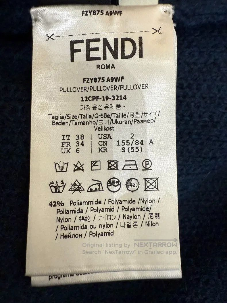 Fendi Fendi Navy Blue Full Print FF Sweater Size XXS / US 00 / IT 34 - 6 Thumbnail