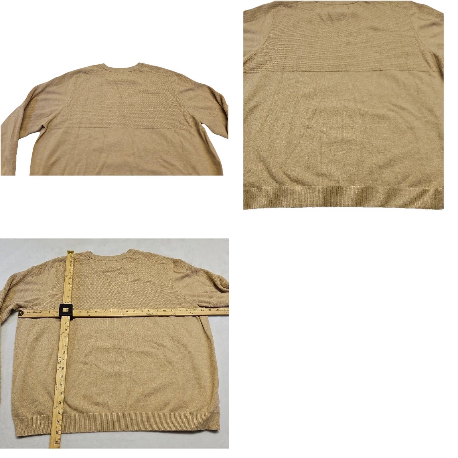 Vintage FLX Men’s XXL Oatmeal Beige Crew Neck Knit Pullover Sweatshirt Casual Mens Sweater Size US XXL / EU 58 / 5 - 8 Thumbnail
