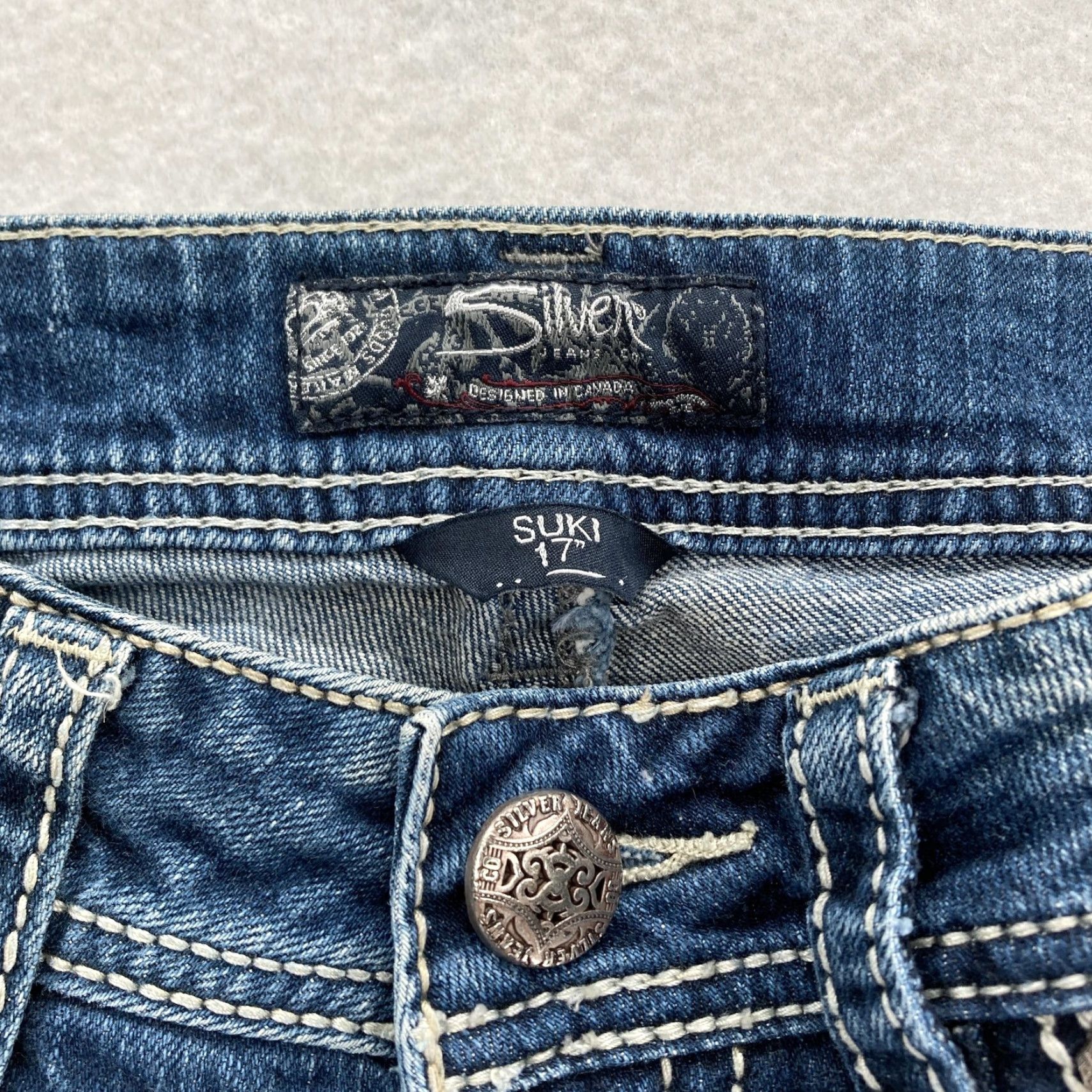 Silver Jeans Co. VINTAGE Silver Jeans Suki Bootcut Womens 29x33 Blue Curvy Fit Contrast Stitch Grunge Y2K Size 29" - 5 Thumbnail