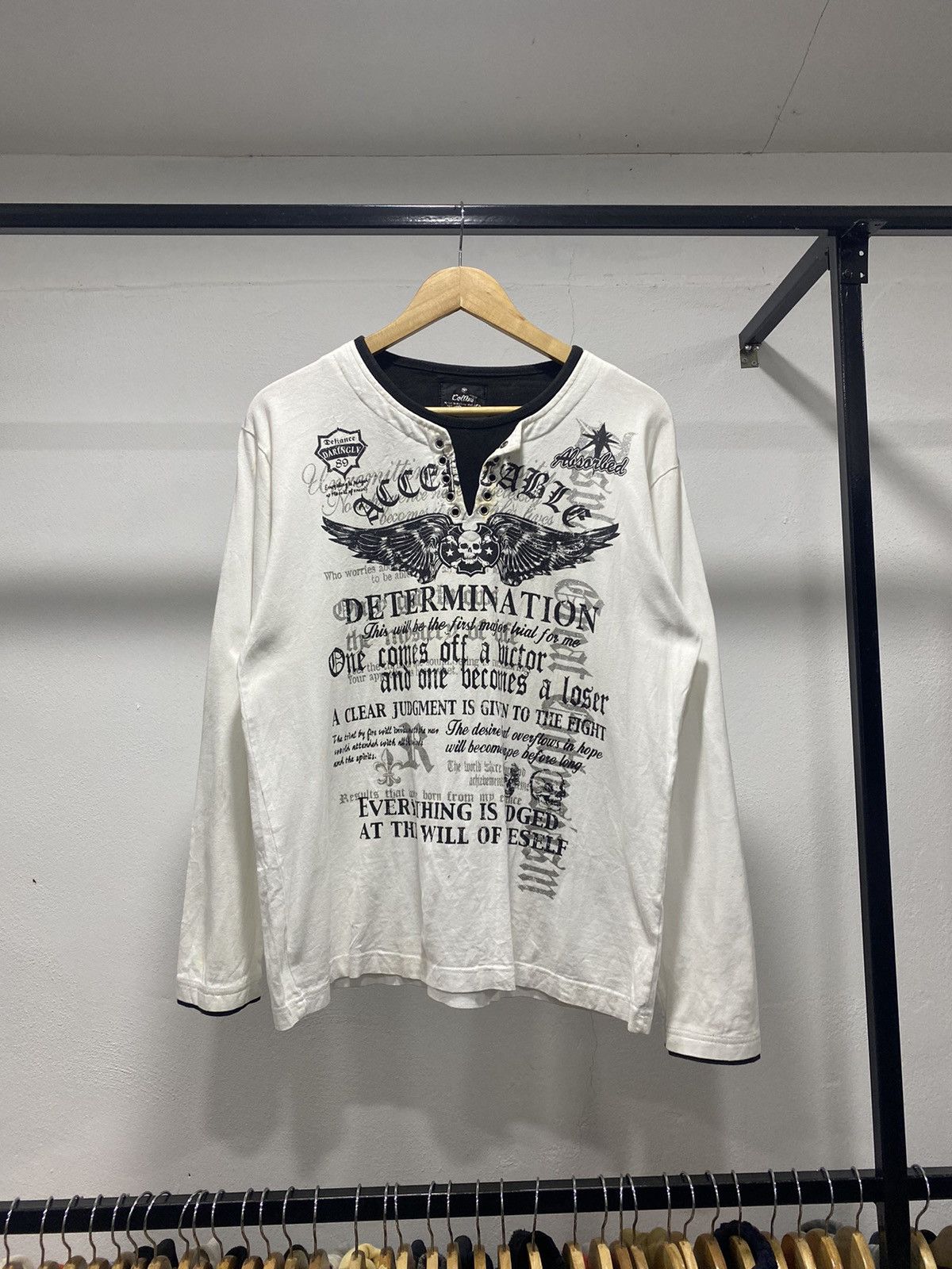 Sick☠️ Collins Skull Poem Ls shirt Punk Grunge Lgb