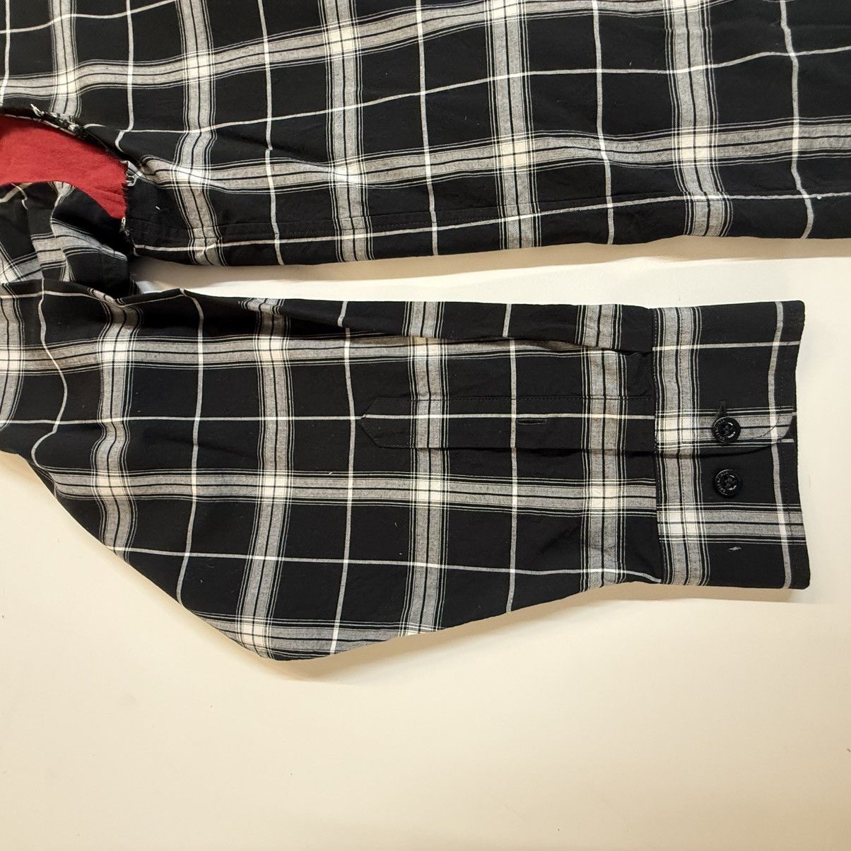Balenciaga Balenciaga 2018 Layered Hybrid Shirt Plaid + Red Tee Size US M / EU 48-50 / 2 - 13 Thumbnail