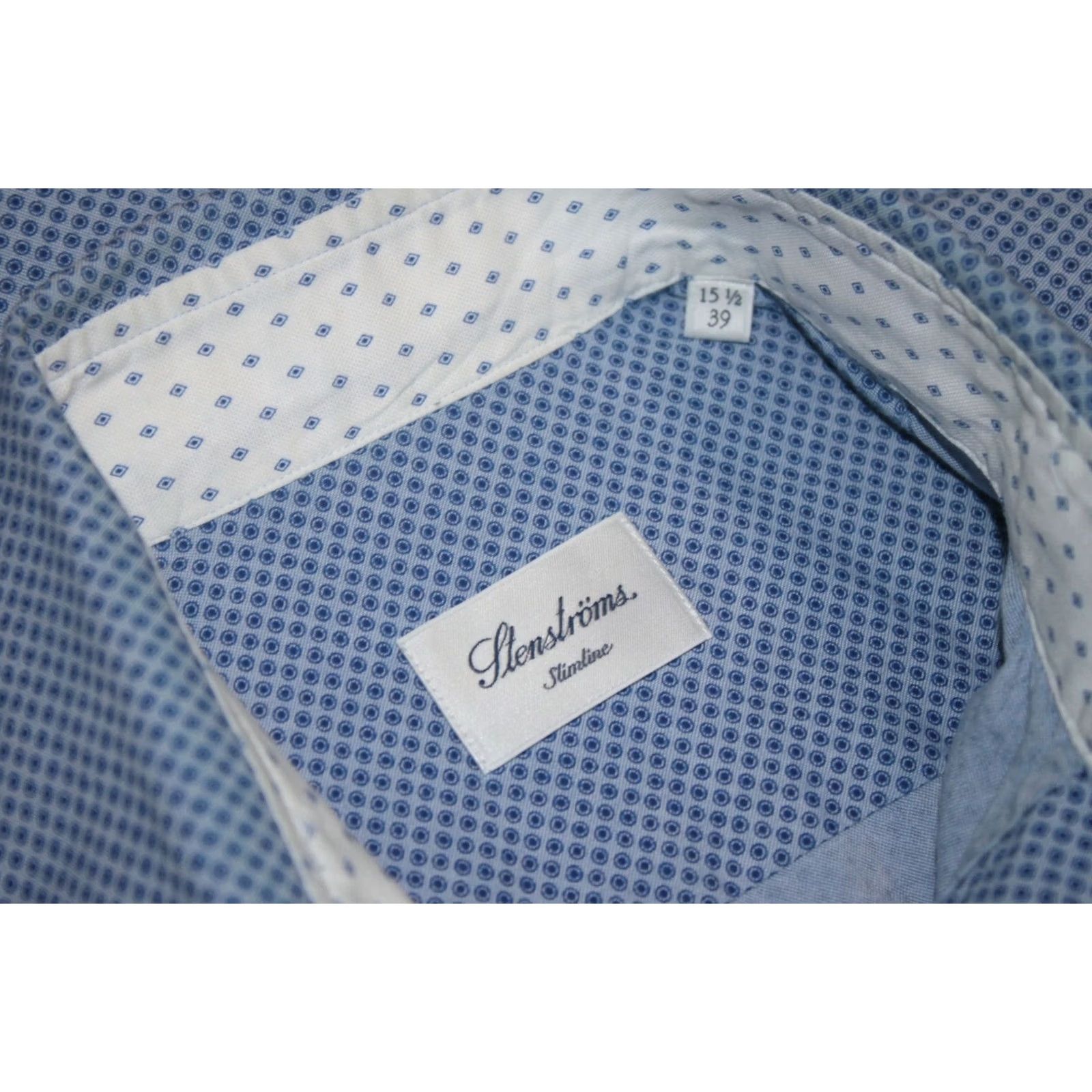 Vintage Stenstroms Slimline Shirt Blue mens Size 39 15 1/2 Size US L / EU 52-54 / 3 - 5 Thumbnail