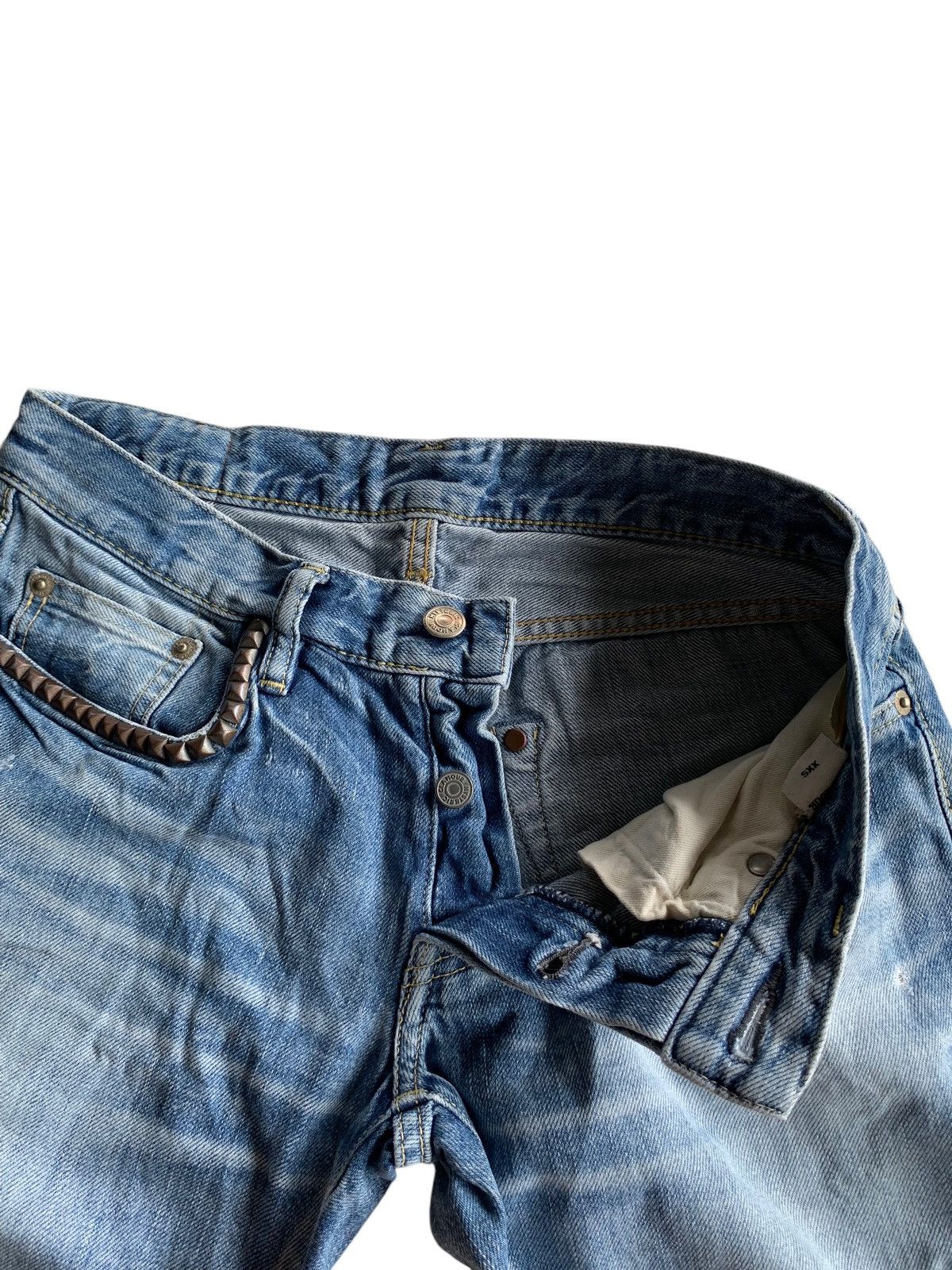 Hysteric Glamour × Japanese Brand HYSTERIC GLAMOUR REWORK LOW RISE SELVEDGE DISTRESSED DENIM🎌 Size US 27 - 12 Thumbnail