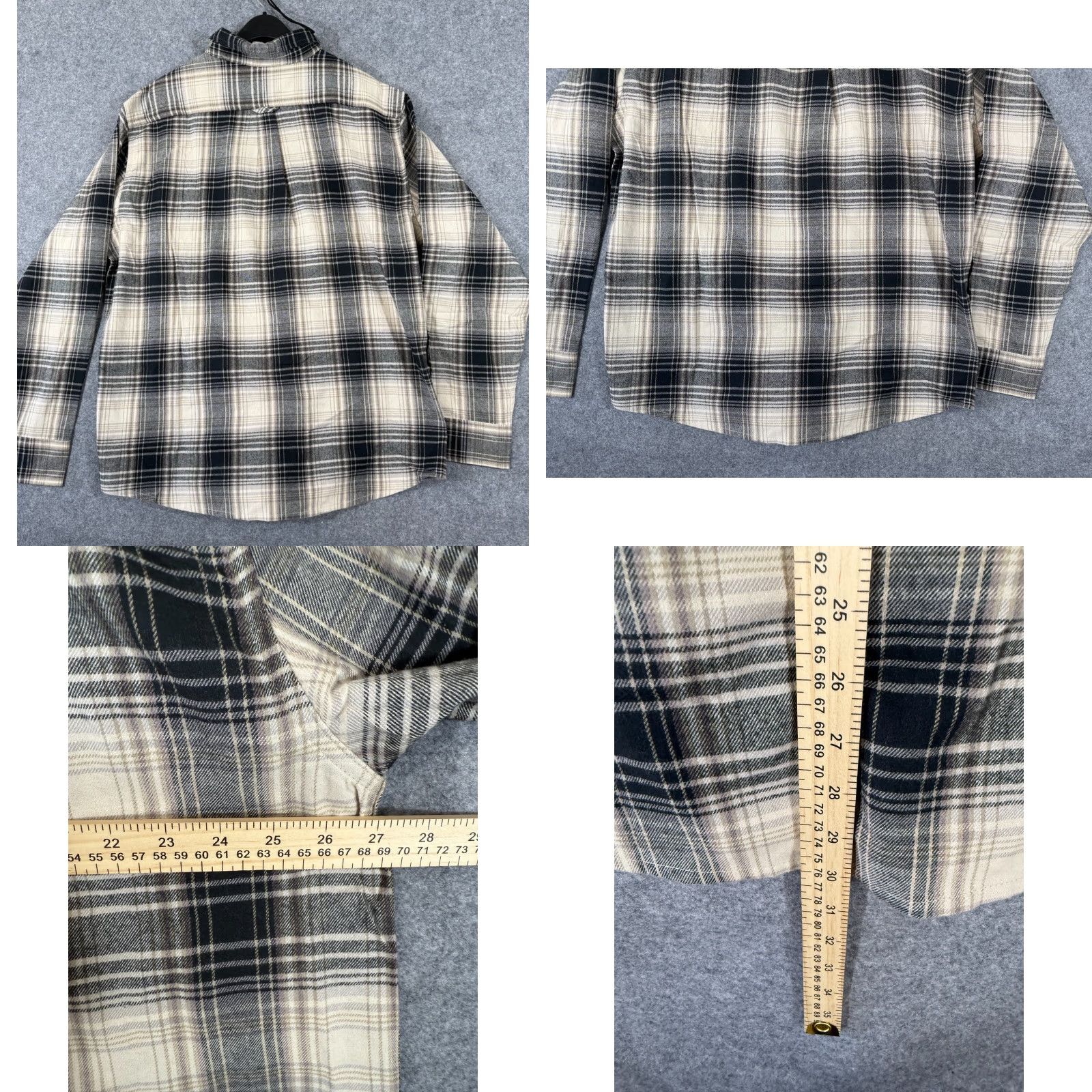 Eddie Bauer Eddie Bauer Shirt Mens 2XL Flannel Cream Black Plaid Button-Up Long Sleeve NWT Size US XXL / EU 58 / 5 - 9 Thumbnail