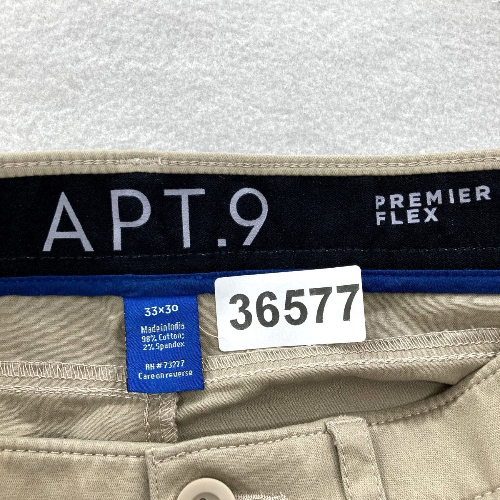 Apt. 9 Apt. 9 Premier Flex Chino Pants Mens 33x30 Straight Beige 5-Pocket Preppy Size US 33 - 5 Thumbnail