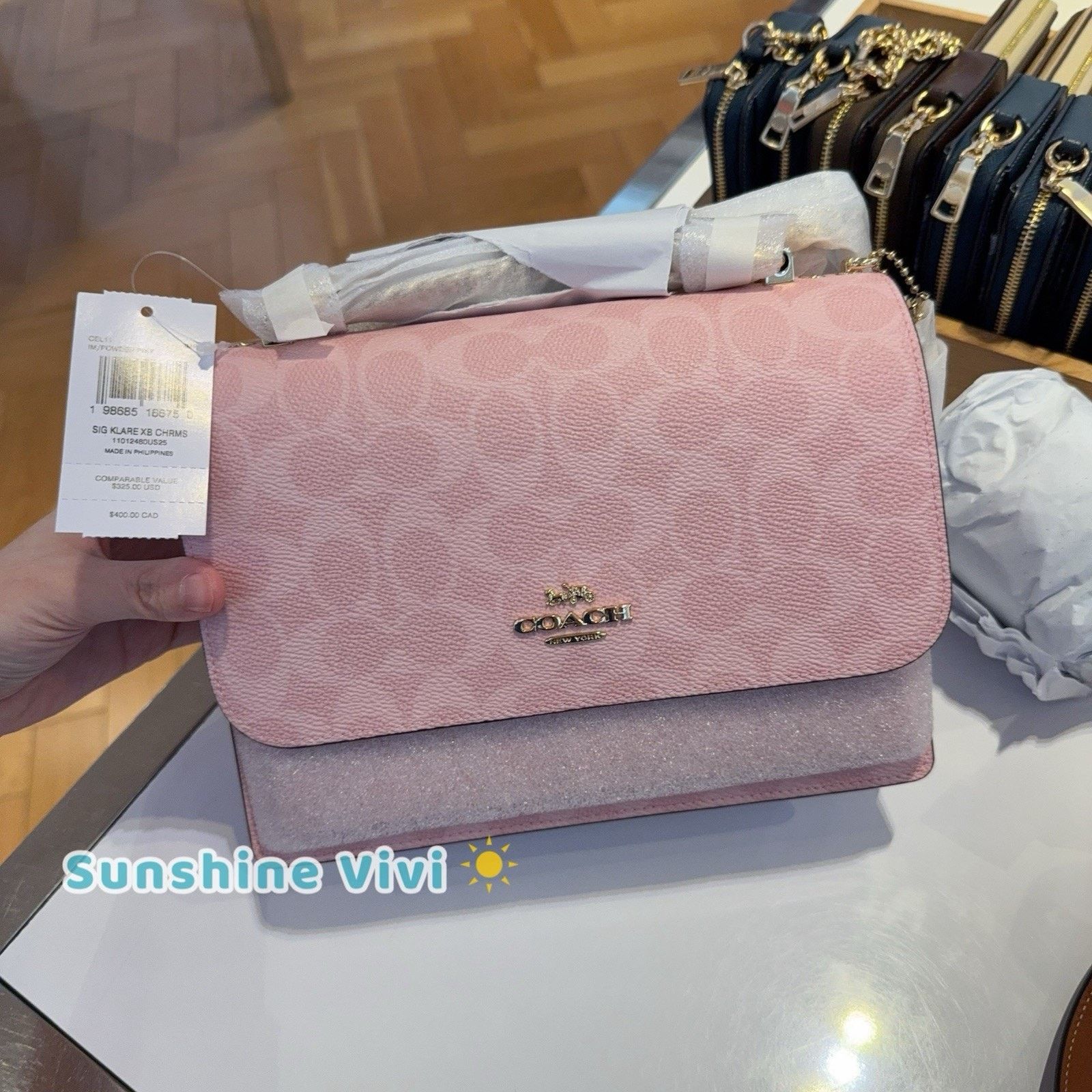 Coach NWT Coach Klare Crossbody Bag Charms Gold/Powder Pink CEL11 Size ONE SIZE - 8 Thumbnail