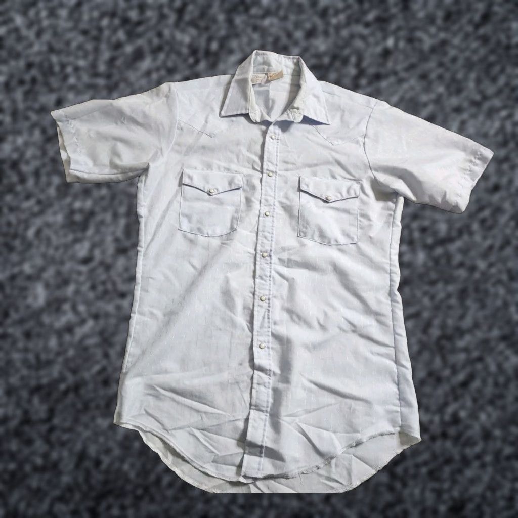 Vintage VINTAGE Western Frontier Shirt Mens M Pearl Snap Short Sleeve Collared Blue Cotton Polyester Western 80s Cowboy Vintage Mens Size US M / EU 48-50 / 2 - 1 Thumbnail