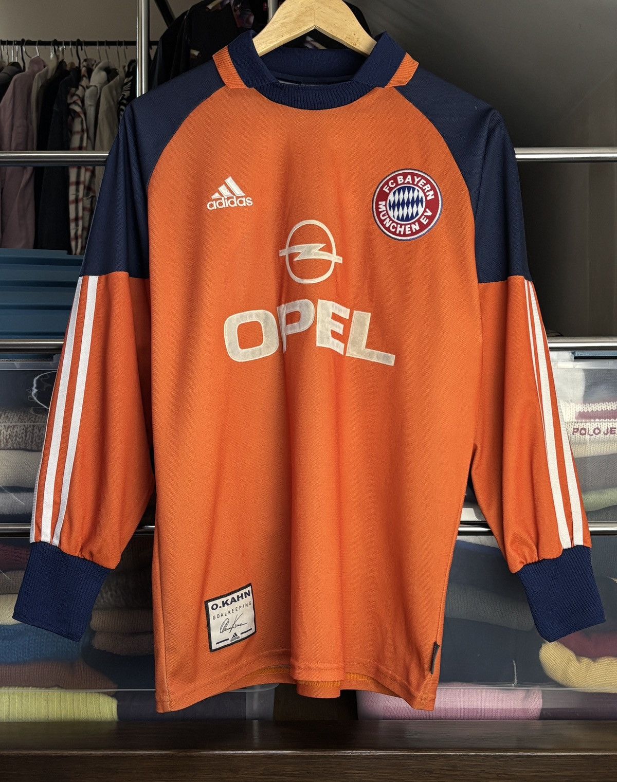 90s Bayern Munchen #1 Oliver Kahn Vintage Opel Soccer Jersey