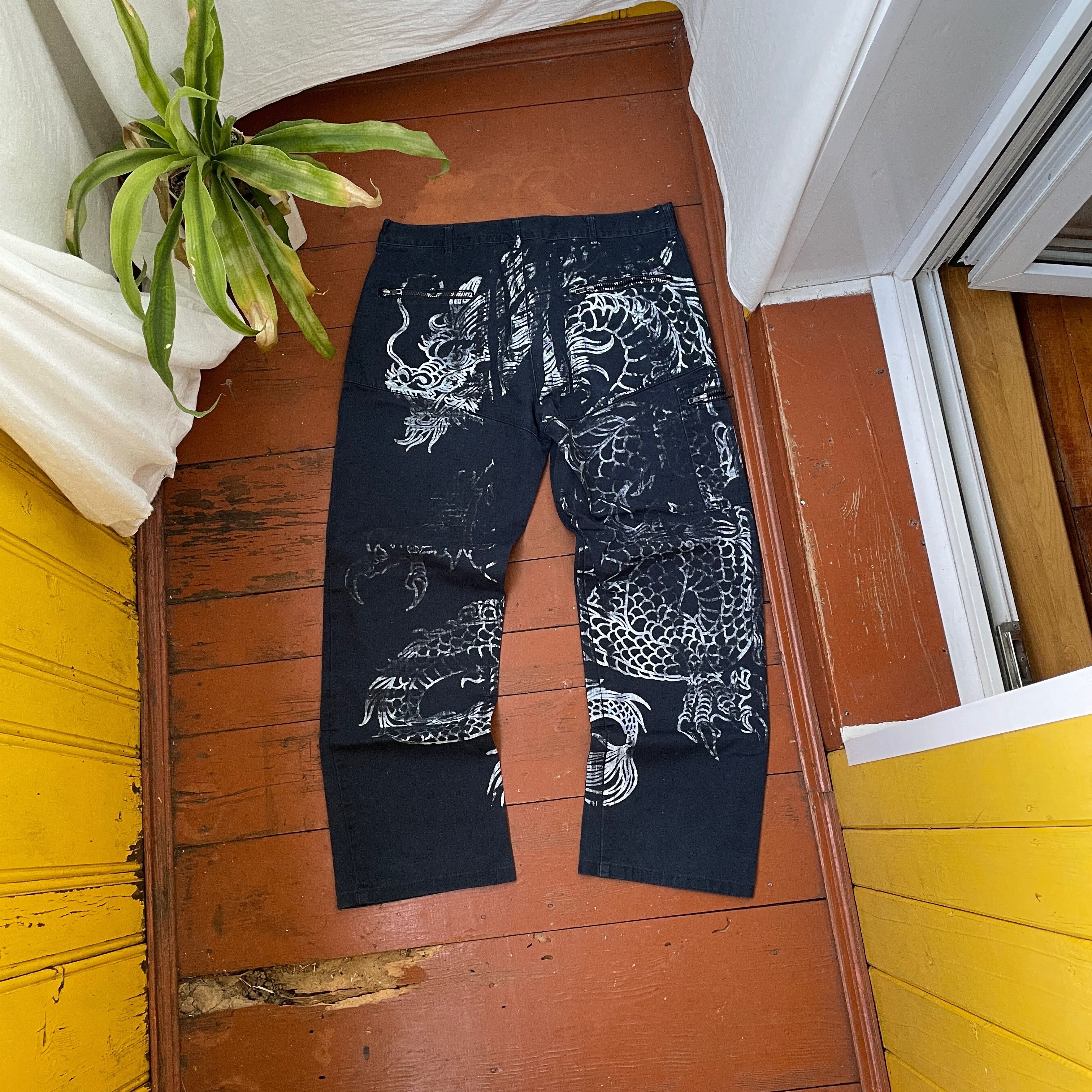Dickies Custom Dickies pants dragon faded distressed trashed opium Size US 36 / EU 52 - 2 Thumbnail