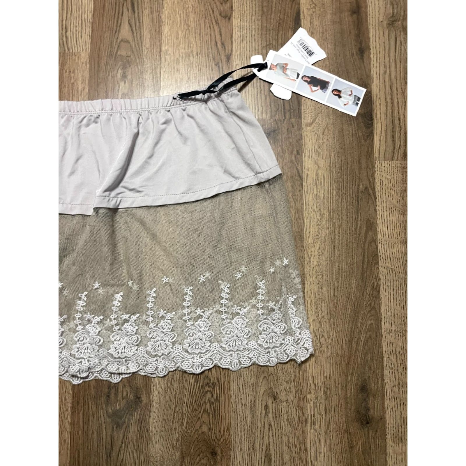 Vintage DEMDACO Skirt Women's XL Gray Slip Lace Pull On NWT Short A-Line Size 40" / US 18 - 4 Thumbnail
