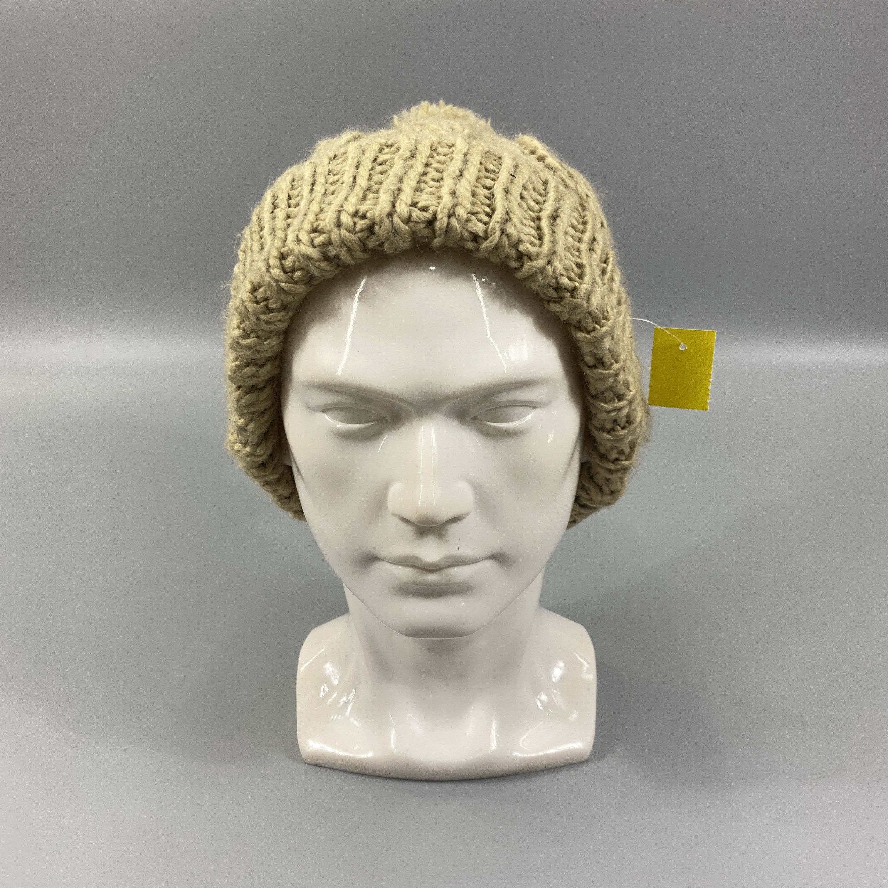 Japanese Brand Cable Knit Pom Pom Beanie Hats -BN1059 Size ONE SIZE - 2 Thumbnail