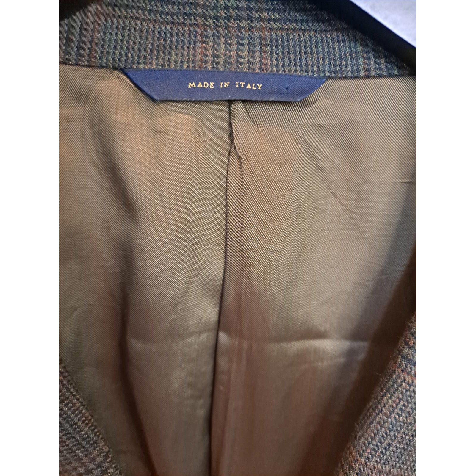 Brooks Brothers Brooks Brothers Tan Plaid 2 Button Blazer Wool/Cashmere Size 48R - 2 Thumbnail