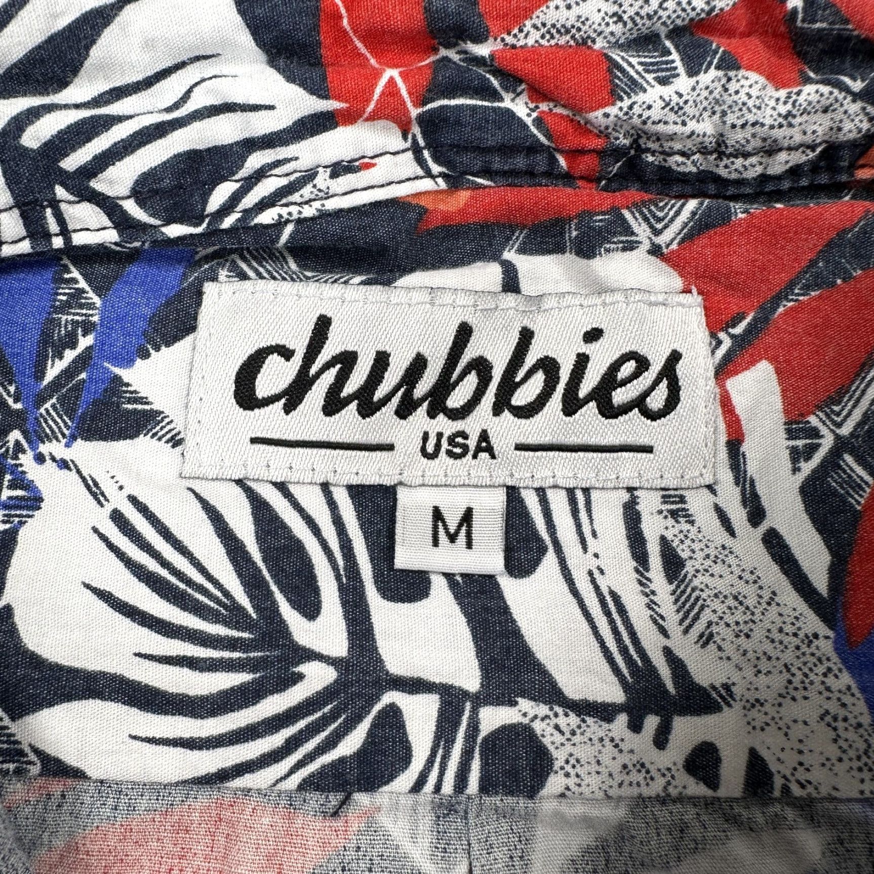 Chubbies Chubbies Navy Leaf Print Hawaiian Shirt Mens Medium Cotton Button-Down Collar Aloha Beach Size US M / EU 48-50 / 2 - 5 Thumbnail
