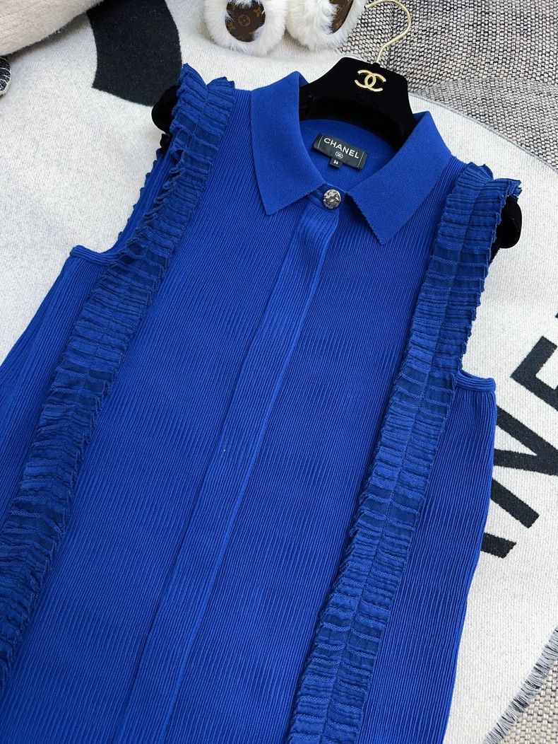 Chanel Chanel Terminal series royal blue pleated lace vest dress Size XS / US 0-2 / IT 36-38 - 3 Thumbnail