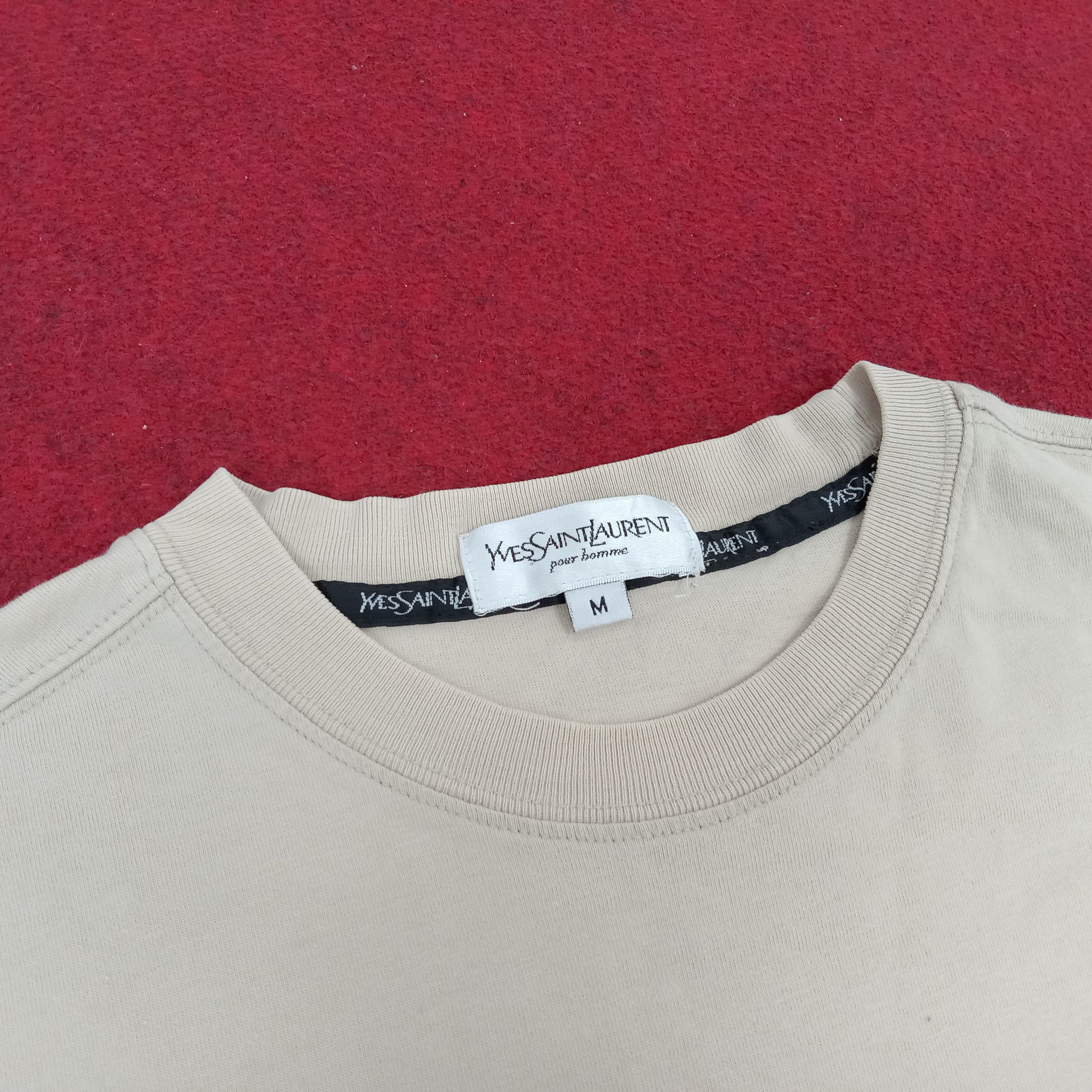 Vintage × Yves Saint Laurent Yves Saint Laurent Small Logo Pocket Design Tshirt Size US M / EU 48-50 / 2 - 4 Thumbnail