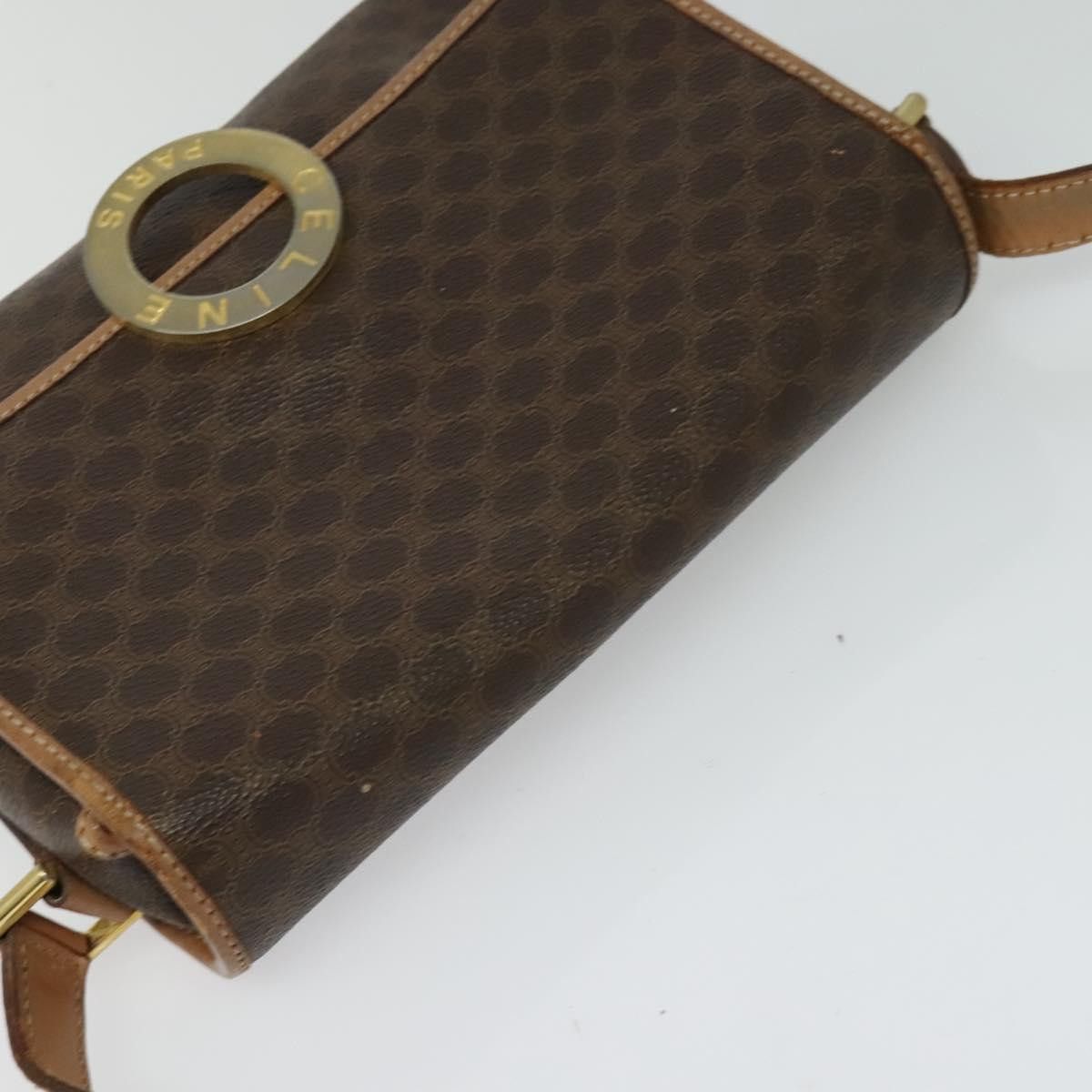 Celine CELINE Macadam Canvas Circle Shoulder Bag Pvc Leather Brown Size ONE SIZE - 6 Thumbnail