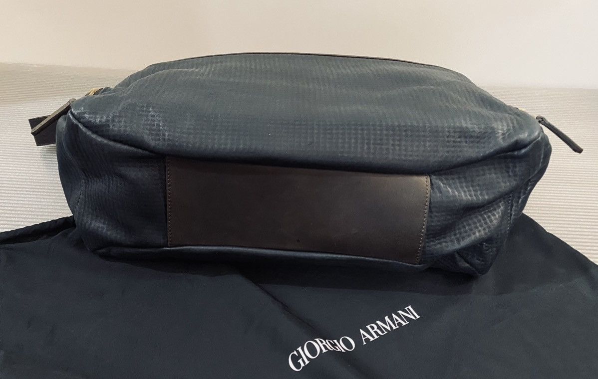 Giorgio Armani GA 🇮🇹 dk bleu dimpled lambskin carry on travel bag unisex NEW Size ONE SIZE - 14 Thumbnail