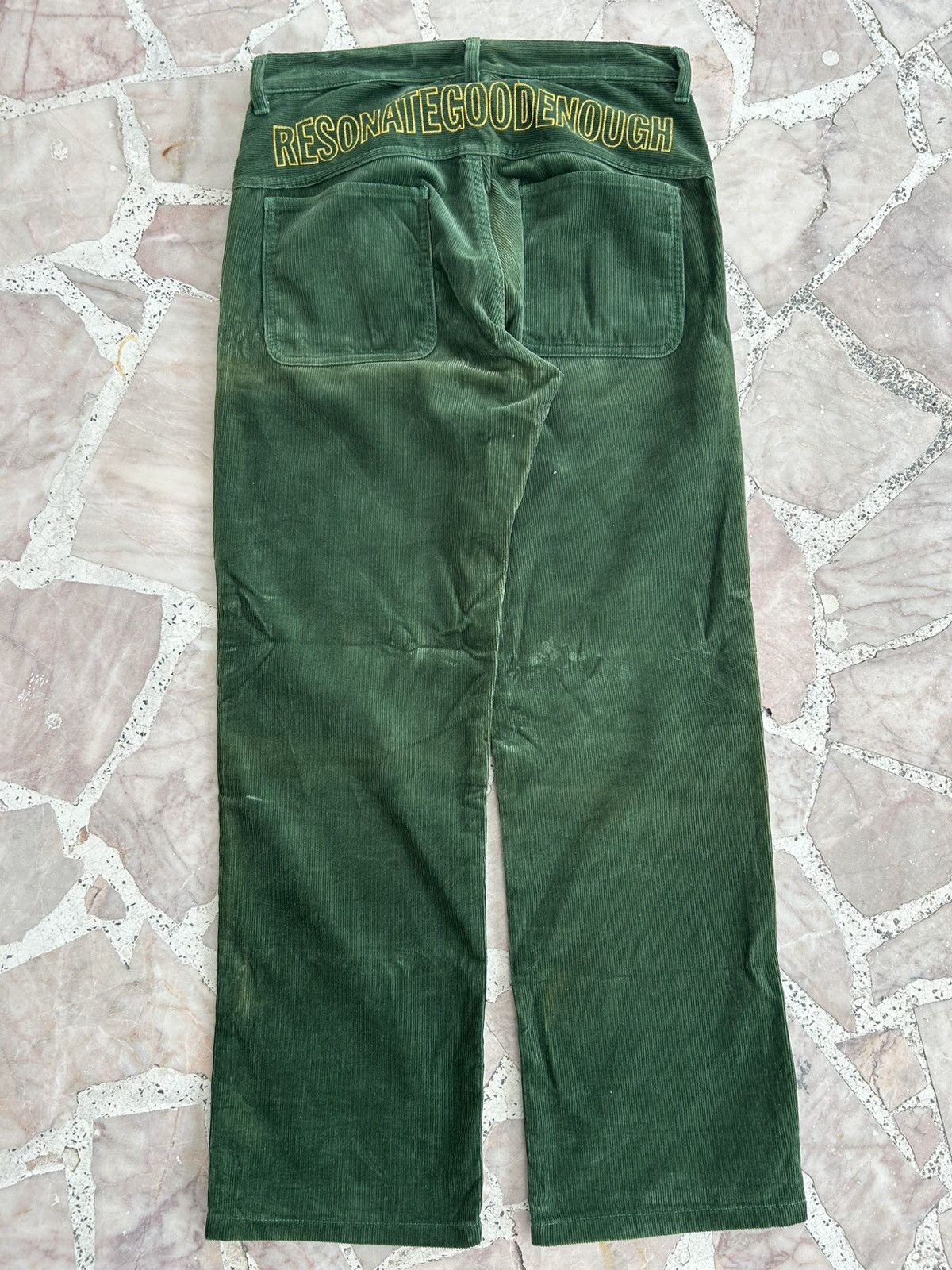 Hiroshi Fujiwara Goodenough Resonate Corduroy Green Casual Trousers Size US 32 / EU 48 - 1 Thumbnail