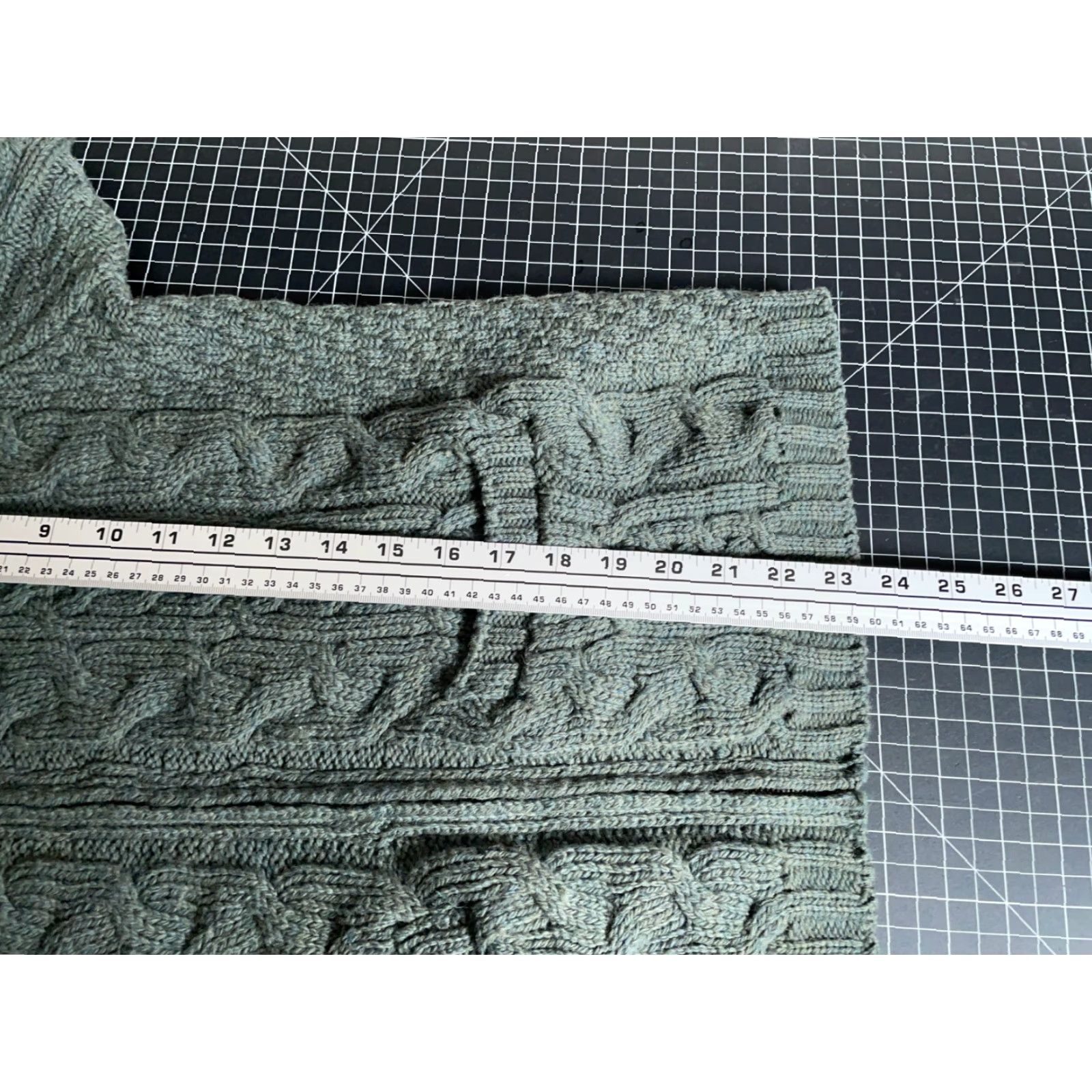 Vintage Inis Crafts Merino Wool Full Zip Sweater Women's Large Green Cable Knit Ireland Size L / US 10 / IT 46 - 6 Thumbnail