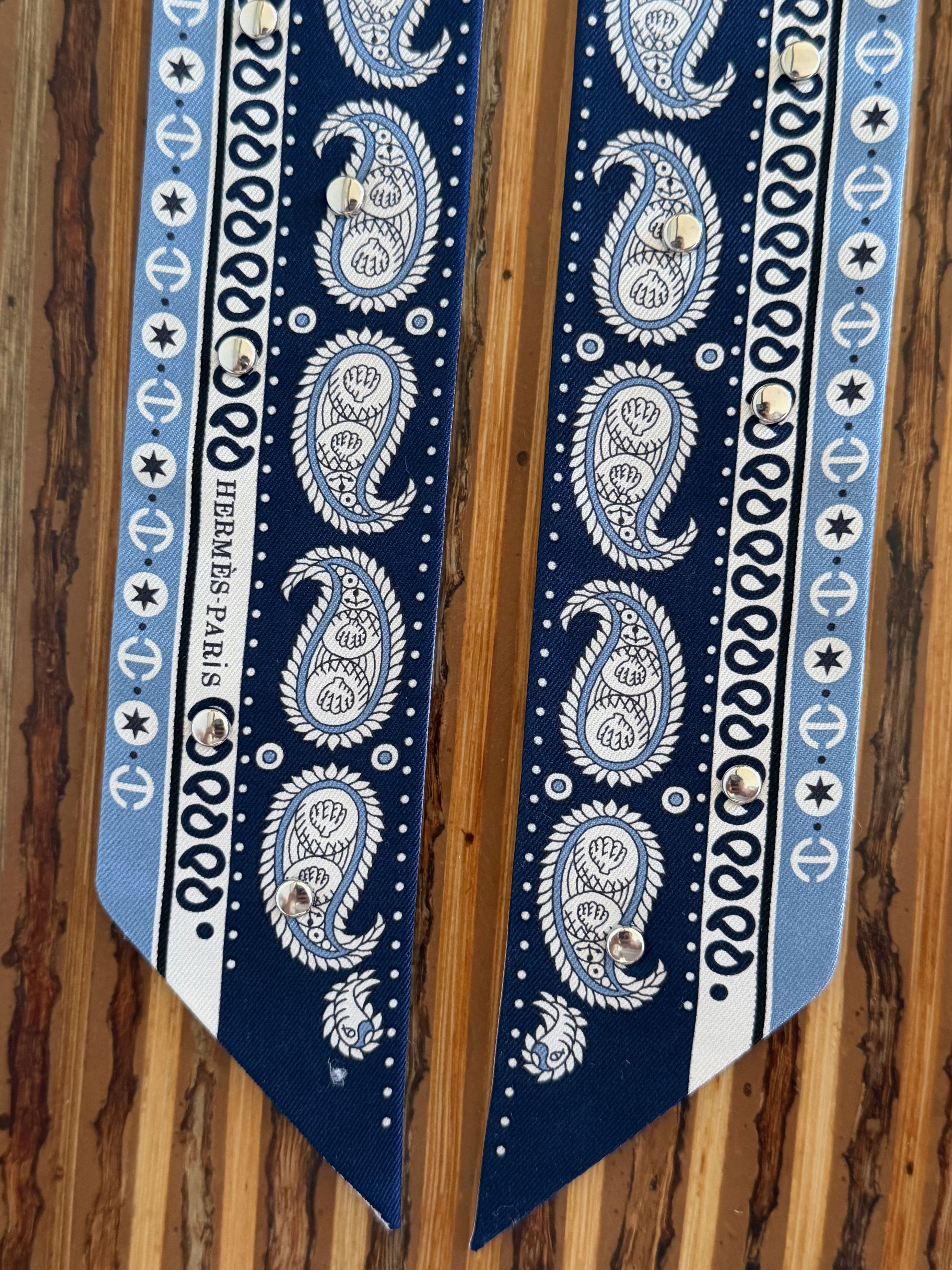 Hermes Scarf Twilly Tatouages Marins Bandana Studded Silk Jean Size ONE SIZE - 16 Thumbnail