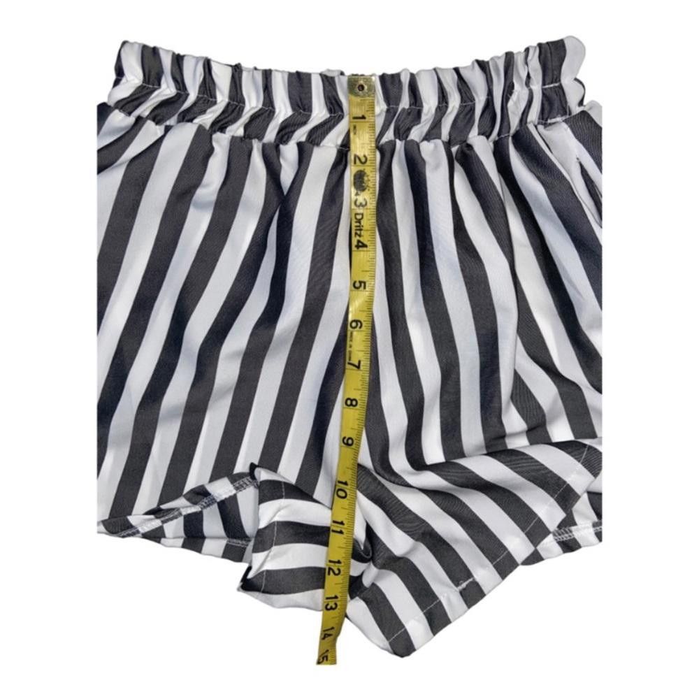 Designer Striped High Waist Shorts Size Small Size 28" / US 6 / IT 42 - 4 Thumbnail