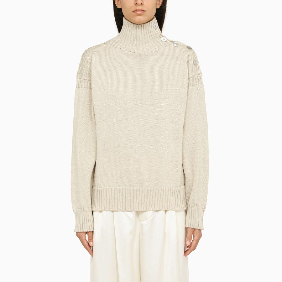 Jil Sander o1d2blof0824 Turtleneck Sweaters in Beige Size XS / US 0-2 / IT 36-38 - 1 Thumbnail