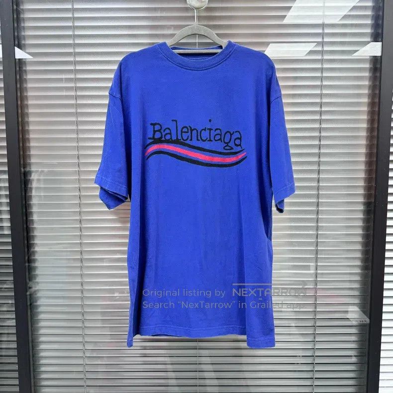 Balenciaga Balenciaga Dark Blue Coke Wave Lettering Size US XS / EU 42 / 0 - 1 Thumbnail